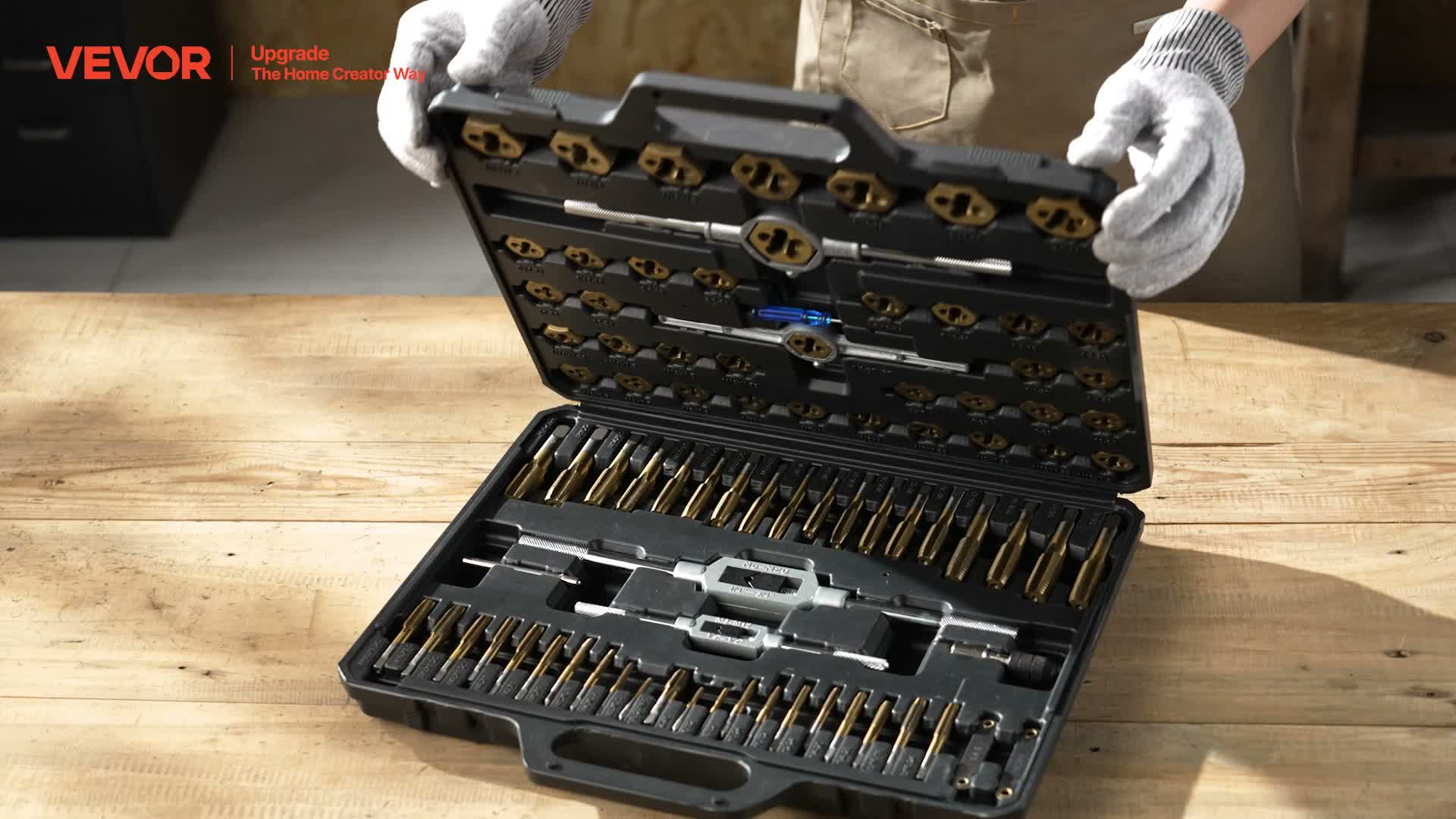VEVOR Gewindebohrer- und Schneideisensatz 60-teilig, Produktbild-Vorschau 7
