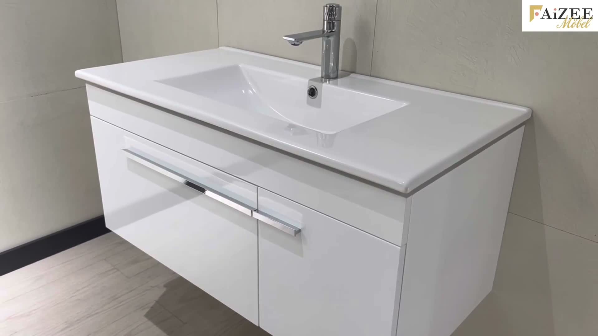 Faizee Home Temur Badmöbelset 60 cm Waschbecken Runder Produktbild-Vorschau 5