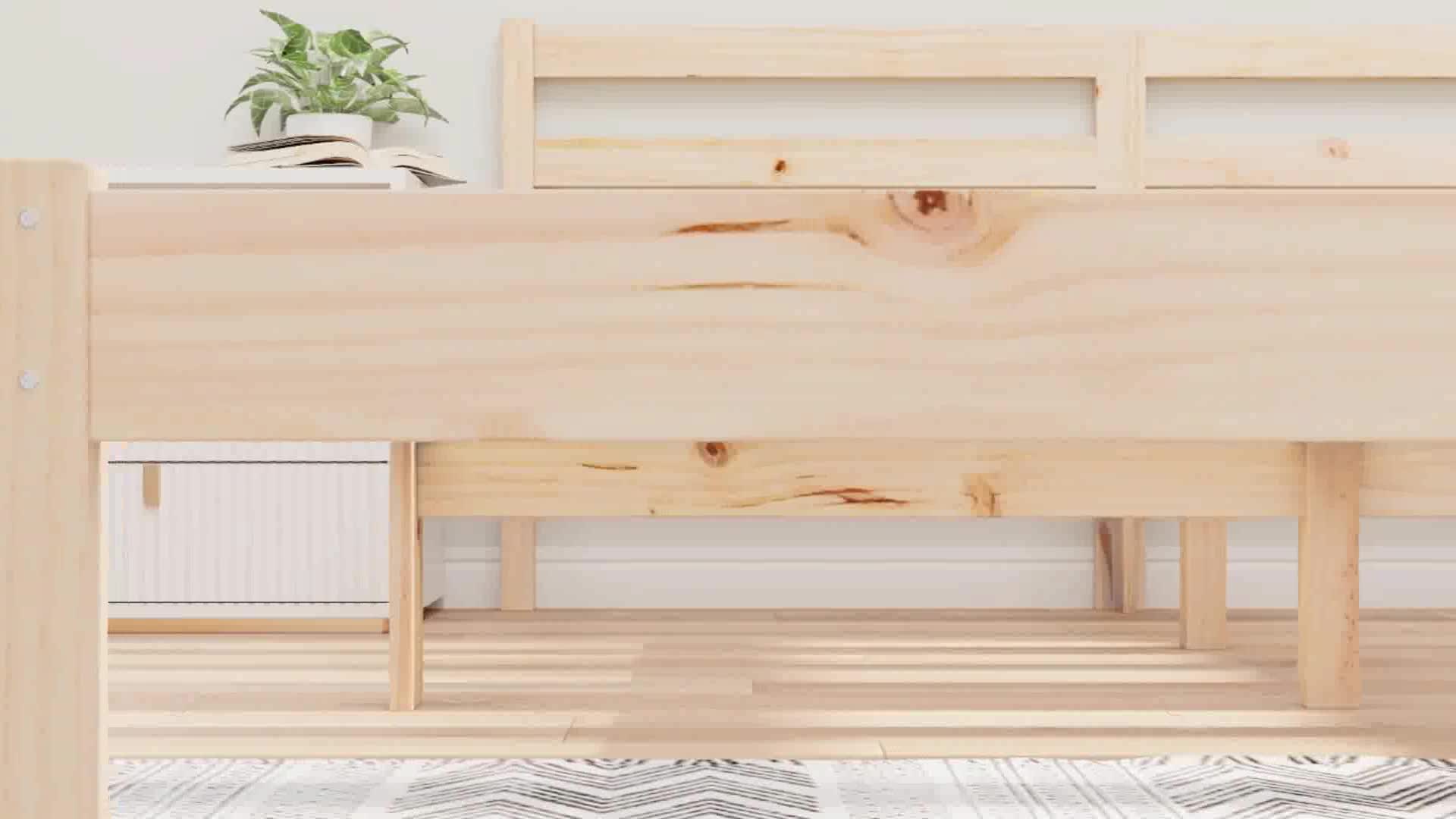 vidaXL Massivholzbett Kiefer 140x200 cm Produktbild-Vorschau 7