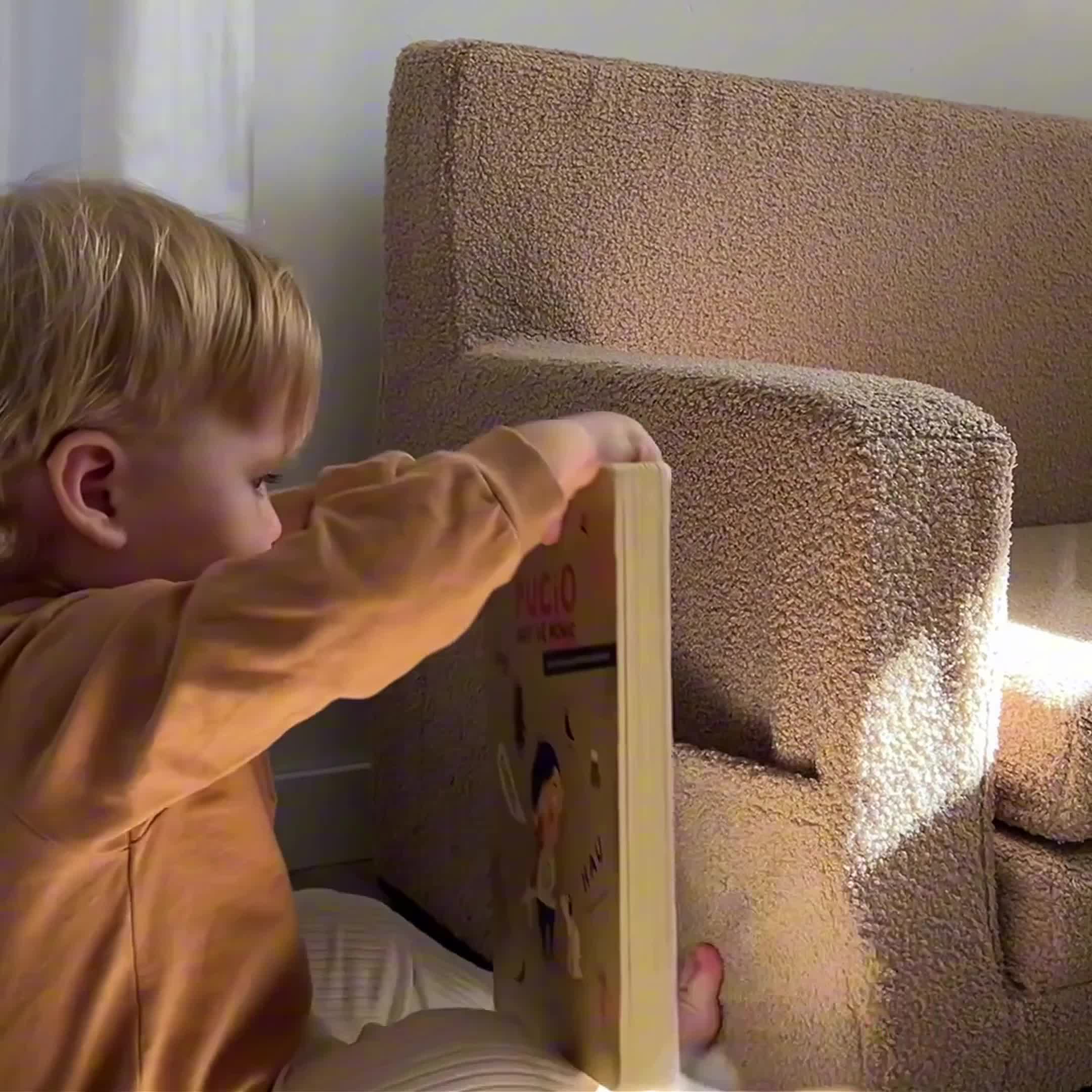 Divano pieghevole 3 in 1 Flumi per bambini, beige scuro, Anteprima dell’immagine prodotto 7