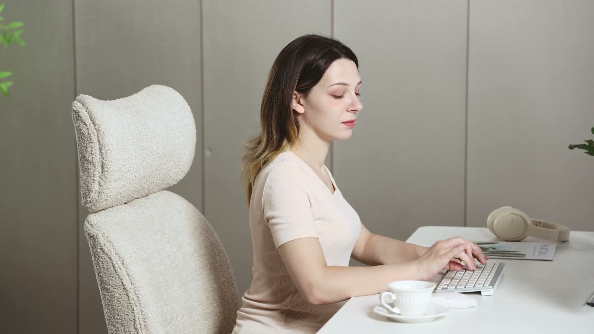 HOMCOM Schreibtischstuhl Höhenverstellbar Homeoffice Stuhl Produktbild-Vorschau 7