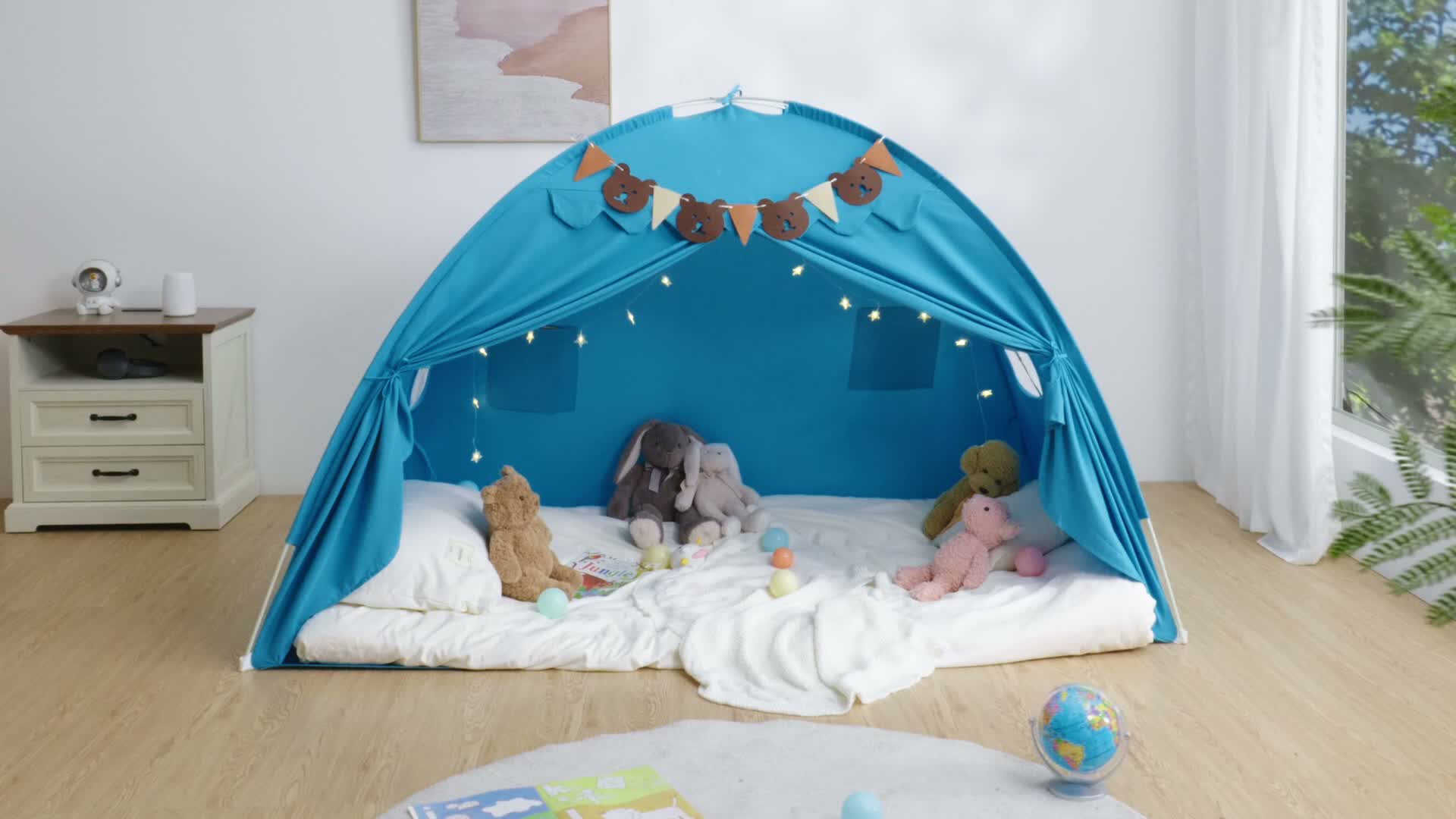 YEERSWAG Twin Bettzelt Kinderbett Baldachin Spielzelt mit Produktbild-Vorschau 7