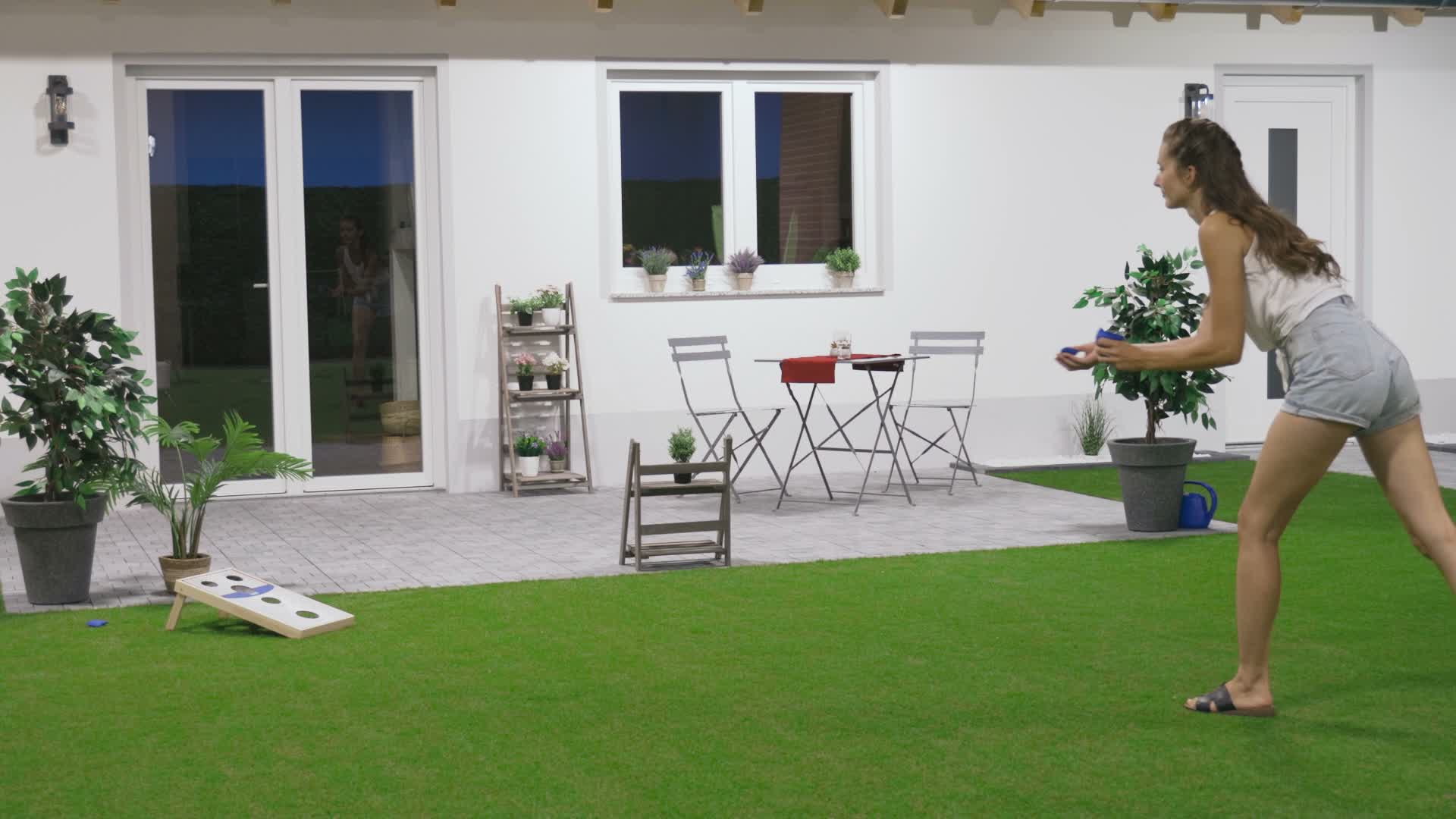 Relaxdays Cornhole, Wurfspiel Set, 10 Sandsäcke, Bean Bag Produktbild-Vorschau 7