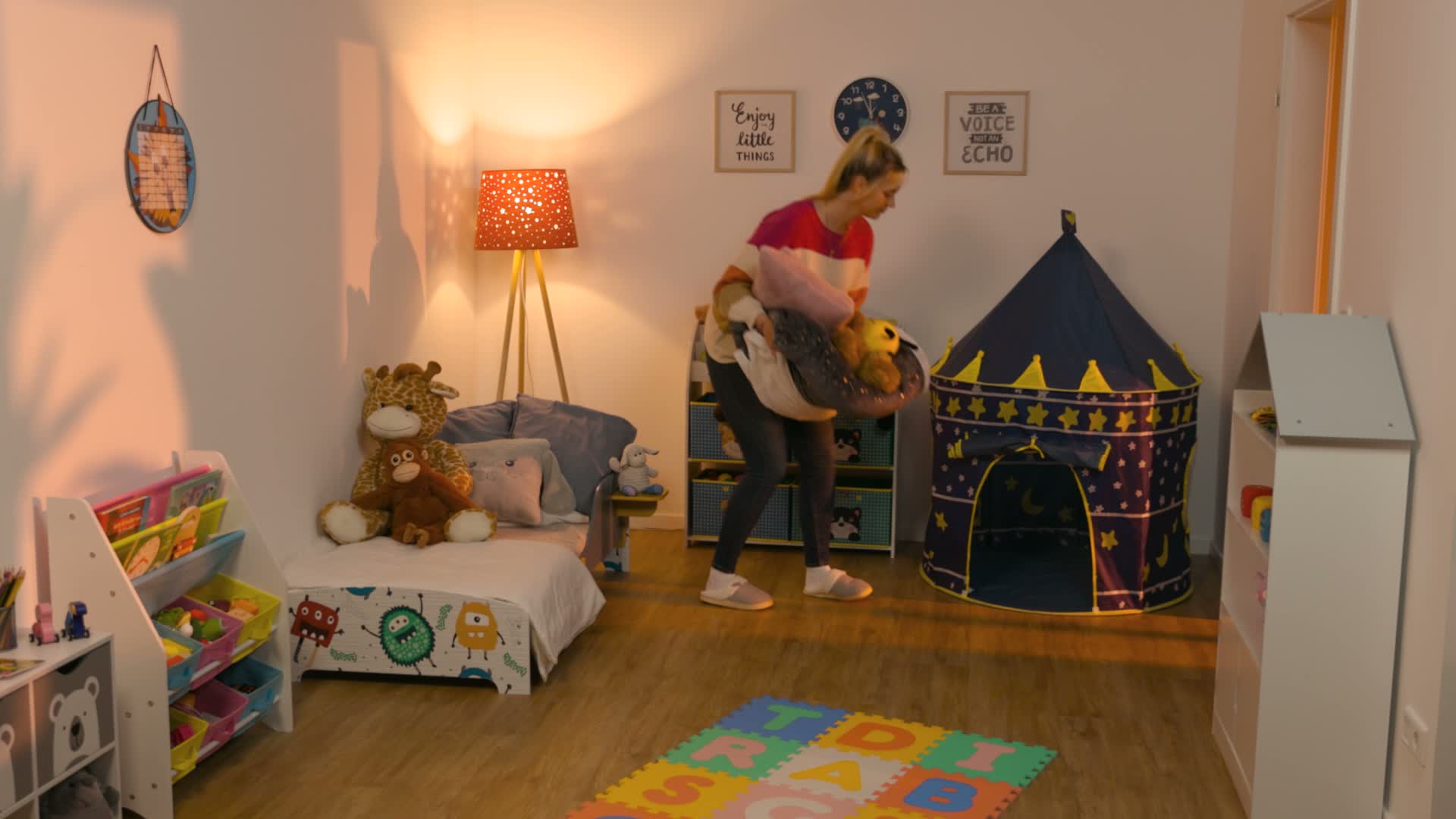 Relaxdays Spielzelt Mond & Sterne, für Kinder, indoor, HD Produktbild-Vorschau 7