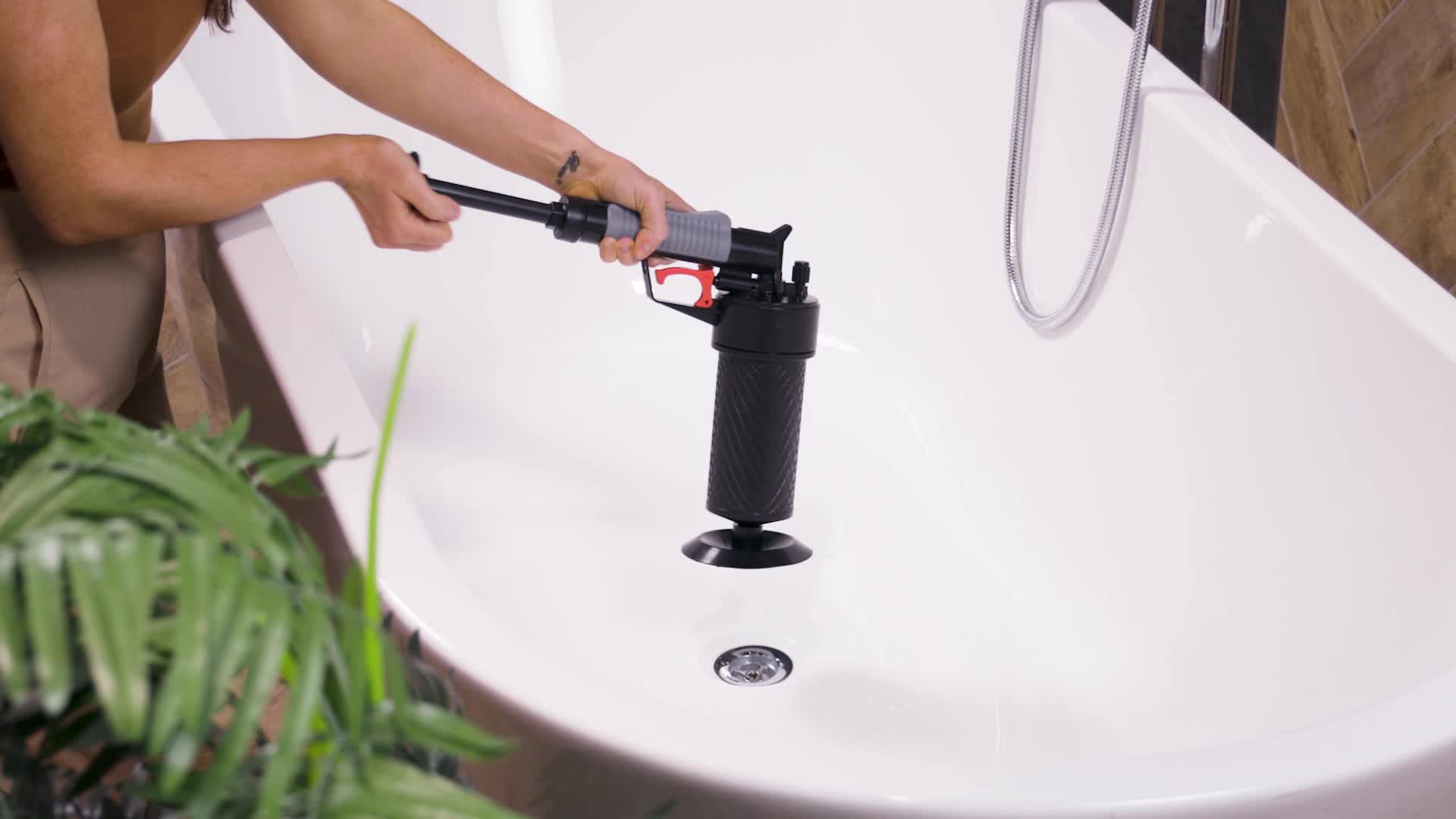 Relaxdays Pressluft Rohrreiniger, 4 Aufsätze für WC, Produktbild-Vorschau 7