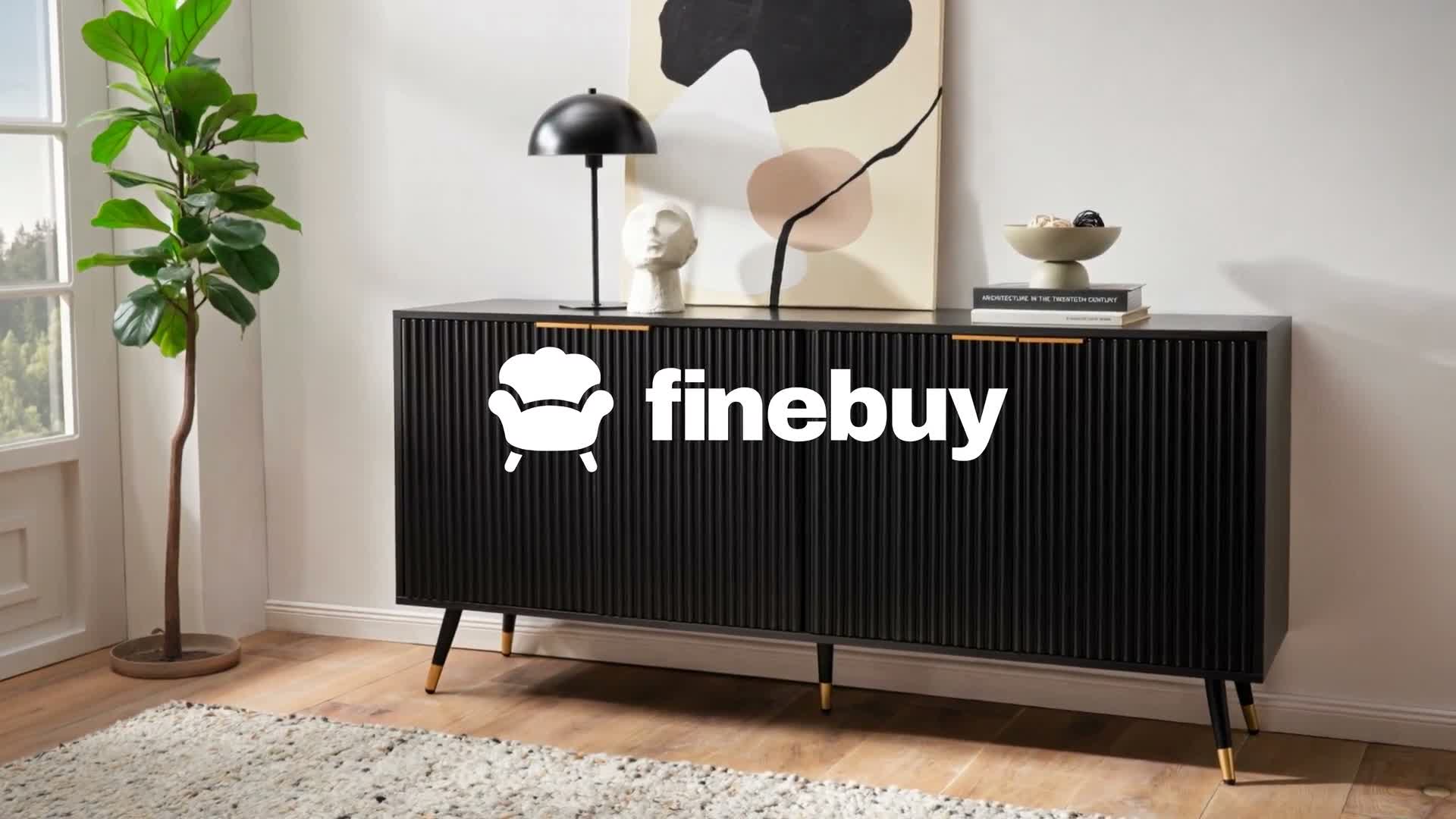 FineBuy Sideboard 150x81x39 cm Anrichte Schwarz mit Produktbild-Vorschau 7