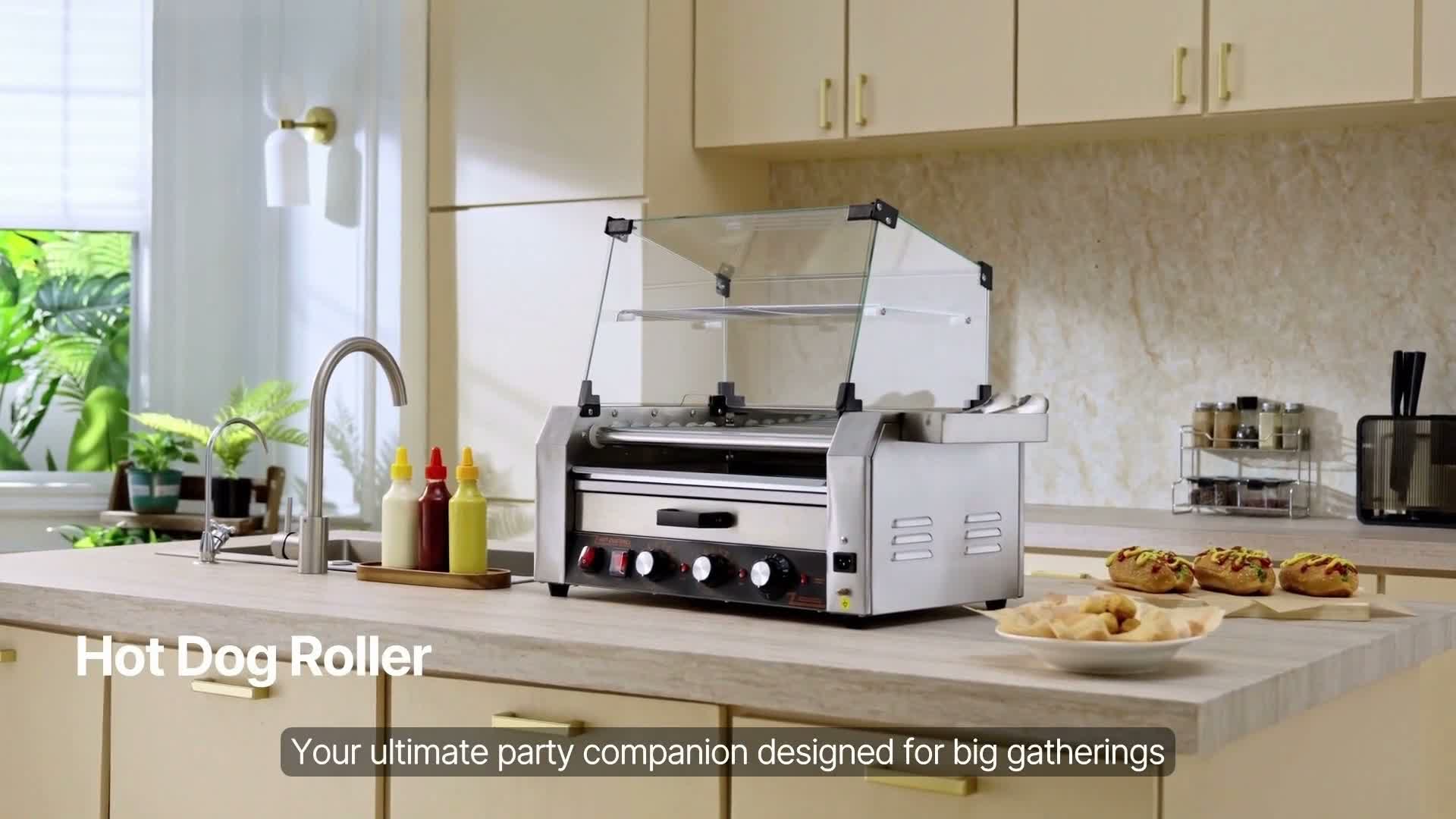 SucceBuy Elektrischer Hotdog-Grill mit Brötchenwärmer, Produktbild-Vorschau 7