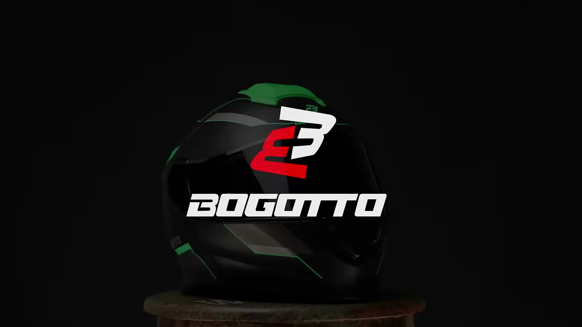 Bogotto V271 Delta Klapphelm, schwarz matt/grün, XS Produktbild-Vorschau 6