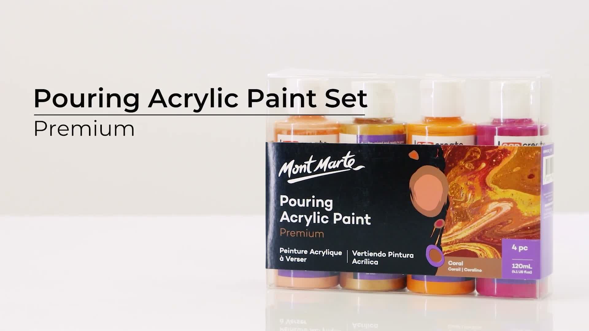 Mont Marte Premium Pouring Acrylfarbe, 4 x 120 ml, Farbe Produktbild-Vorschau 7