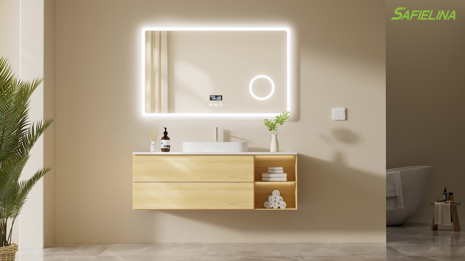 S'AFIELINA 60x100 cm LED Badspiegel mit Beleuchtung , Produktbild-Vorschau 7