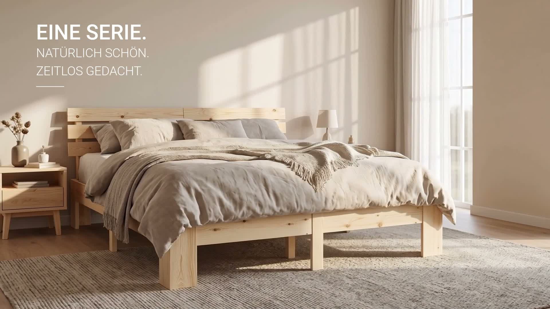 Homestyle4u Holzbett 160x200 mit Lattenrost Doppelbett Produktbild-Vorschau 7