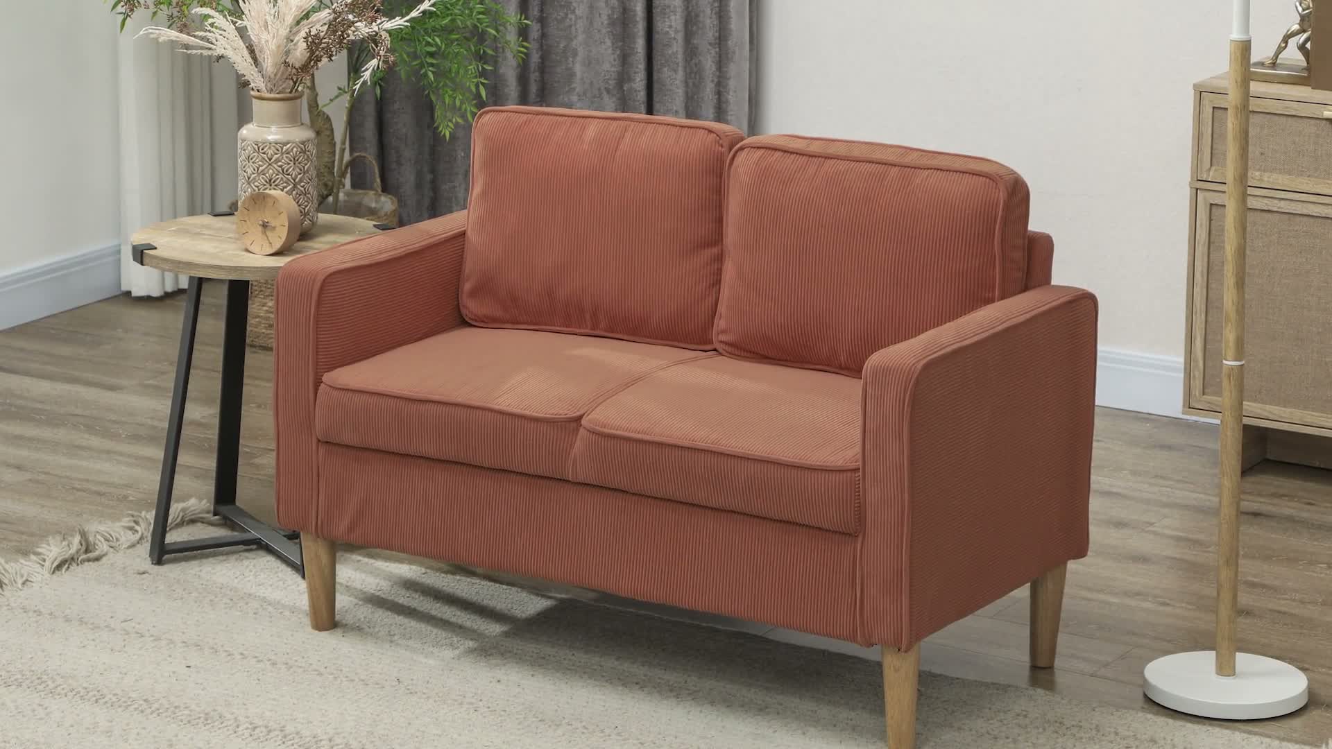 HOMCOM Sofa 2 Sitzer klein Couch mit Armlehne, Stauraum für Produktbild-Vorschau 7