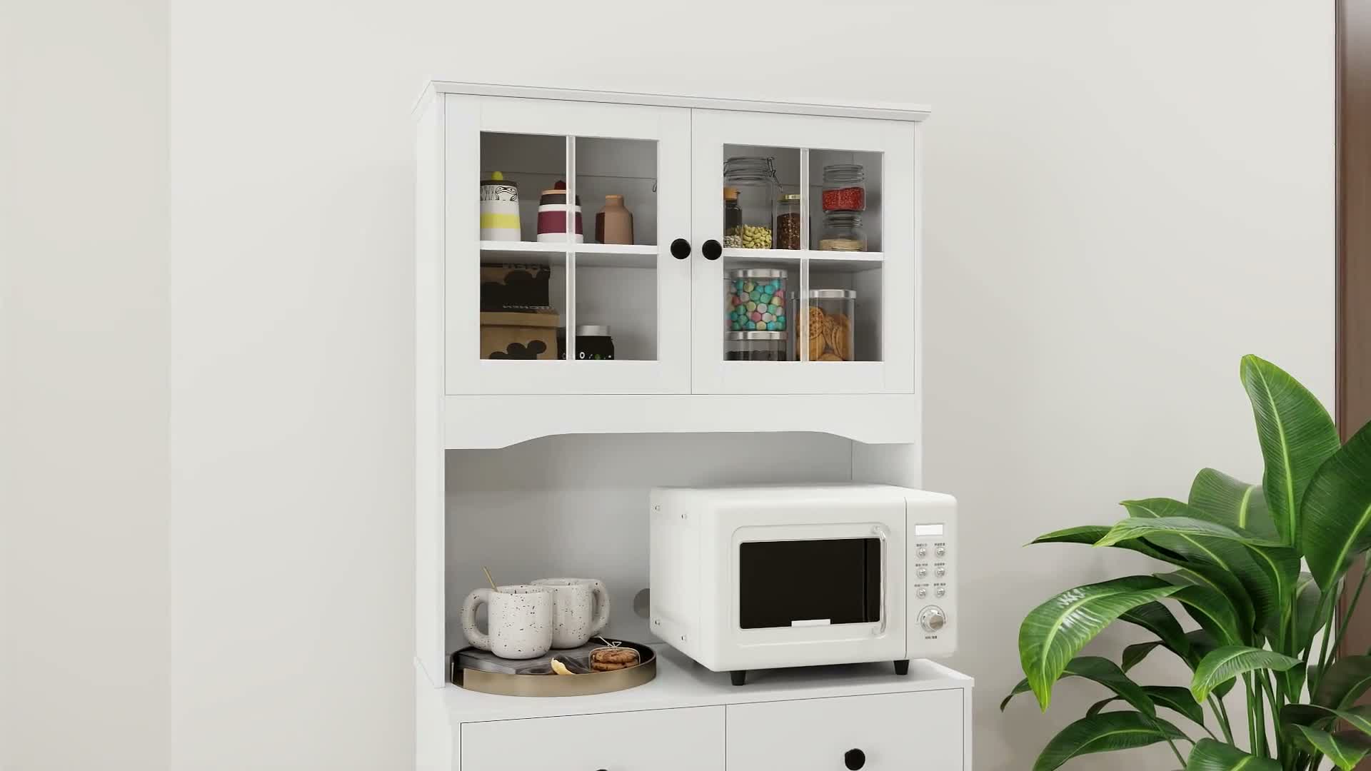 HOMCOM Küchenschrank Hochschrank mit Mikrowellenregal 2 Produktbild-Vorschau 7