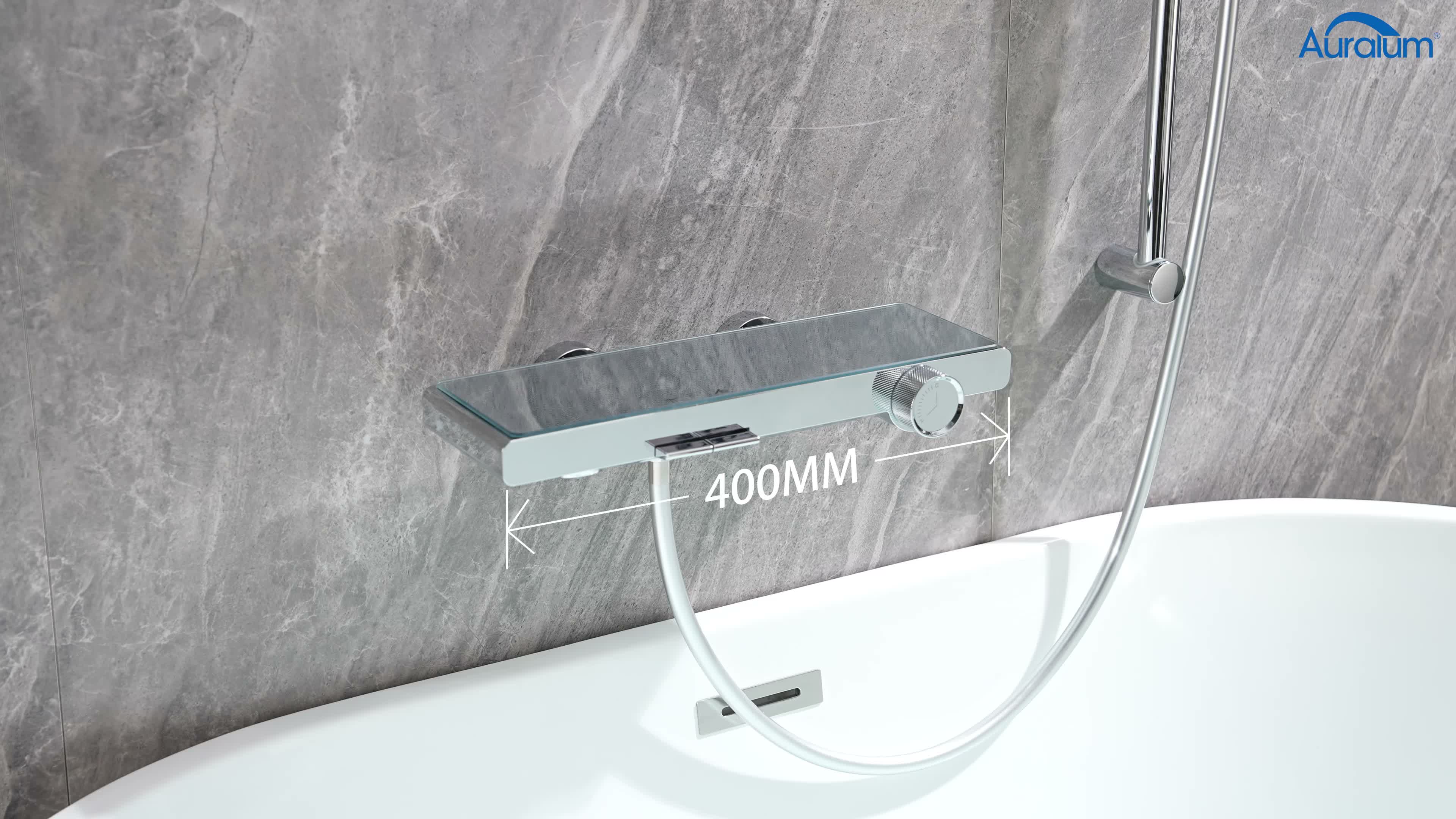 AURALUM Schwarzes Badewannenarmaturen-Set, Duschstange mit Produktbild-Vorschau 7