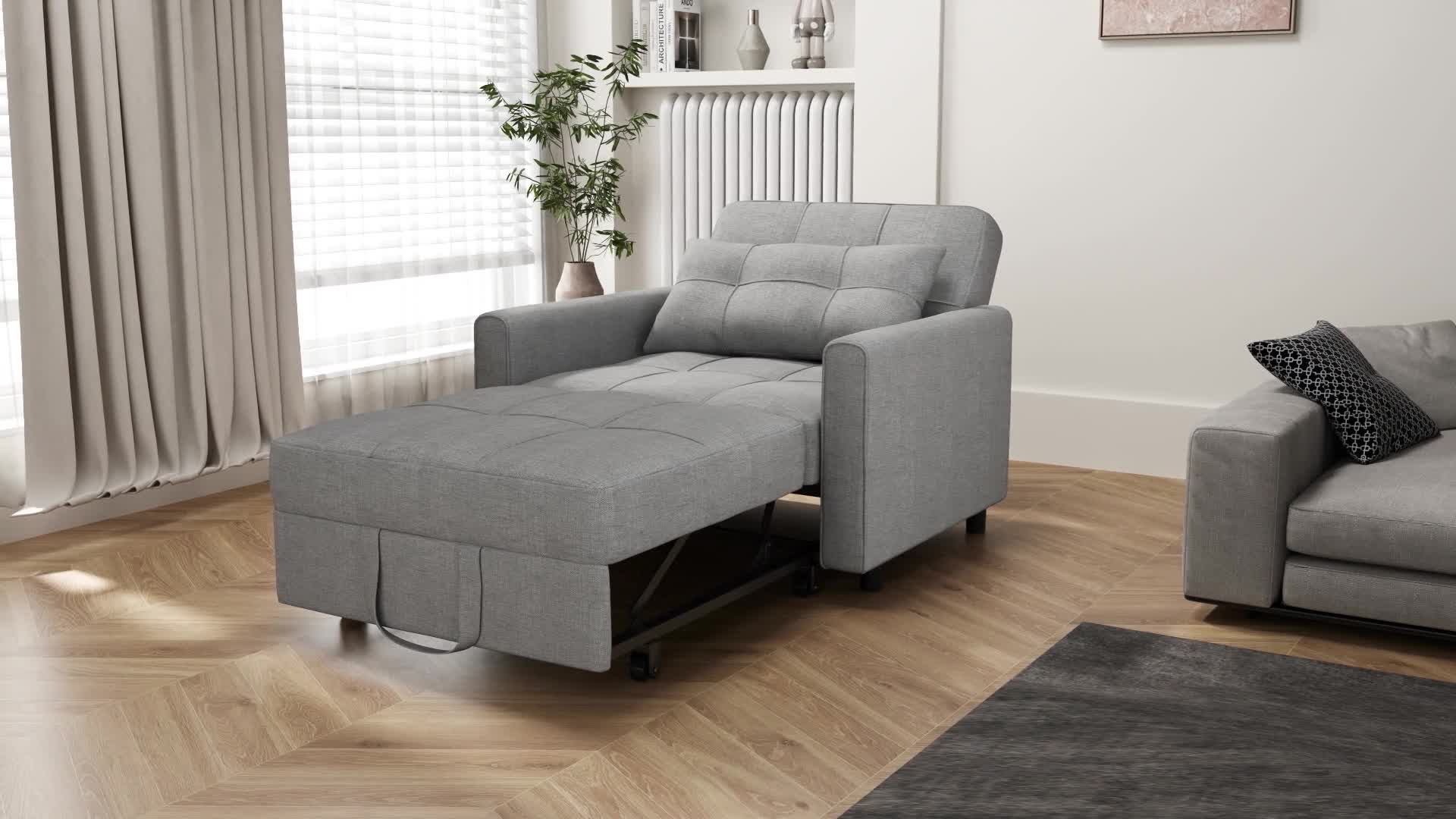 Bealife Multifunktionaler Sessel, Hellgrau, 3-in-1 (Sessel, Produktbild-Vorschau 7