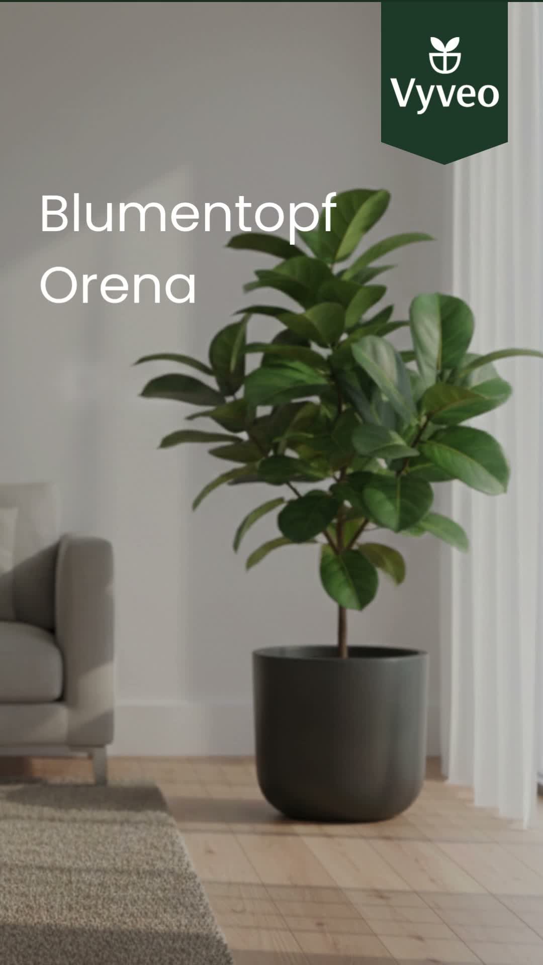 Vyveo - Blumentopf Orena - Schwarz - 36x35 Produktbild-Vorschau 7