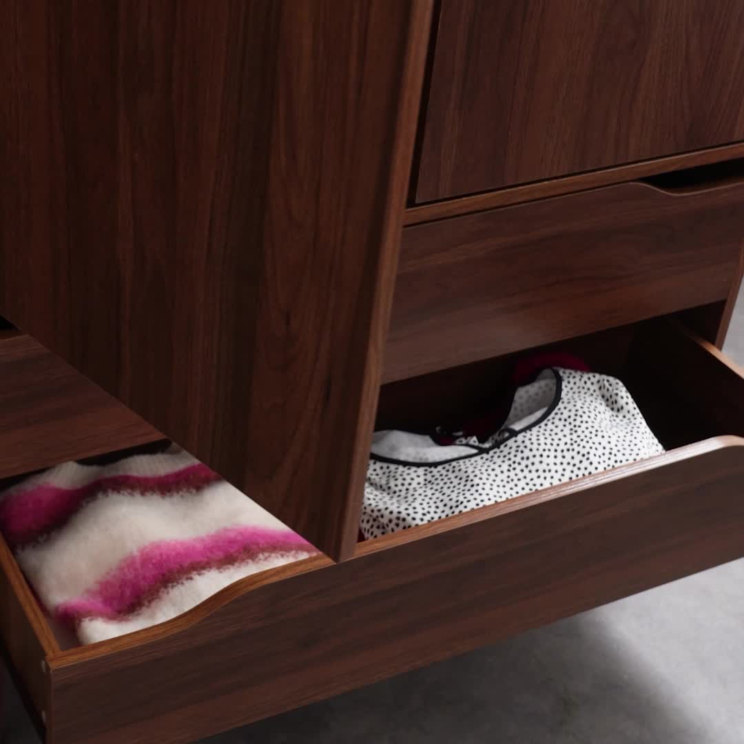 sweeek - Kleiderschrank im Vintage-Stil mit Holzdekor, 2 Produktbild-Vorschau 7