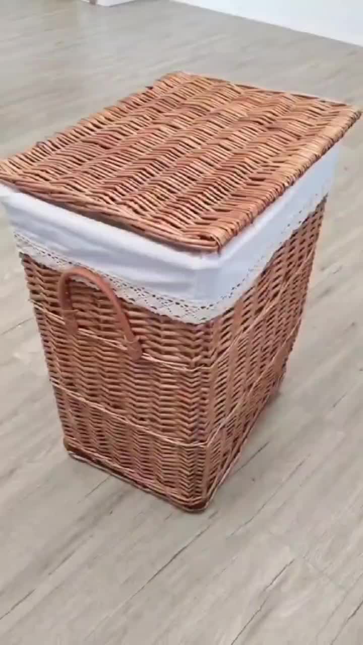 Wäschekorb Wäschetonnen Wäschetruhe Weide beige rechteckig Produktbild-Vorschau 5