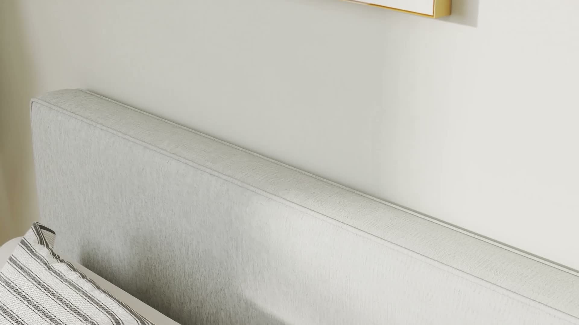 HOMCOM Kopfteil gepolstert Wandkissen mit Leinenoptik Produktbild-Vorschau 7