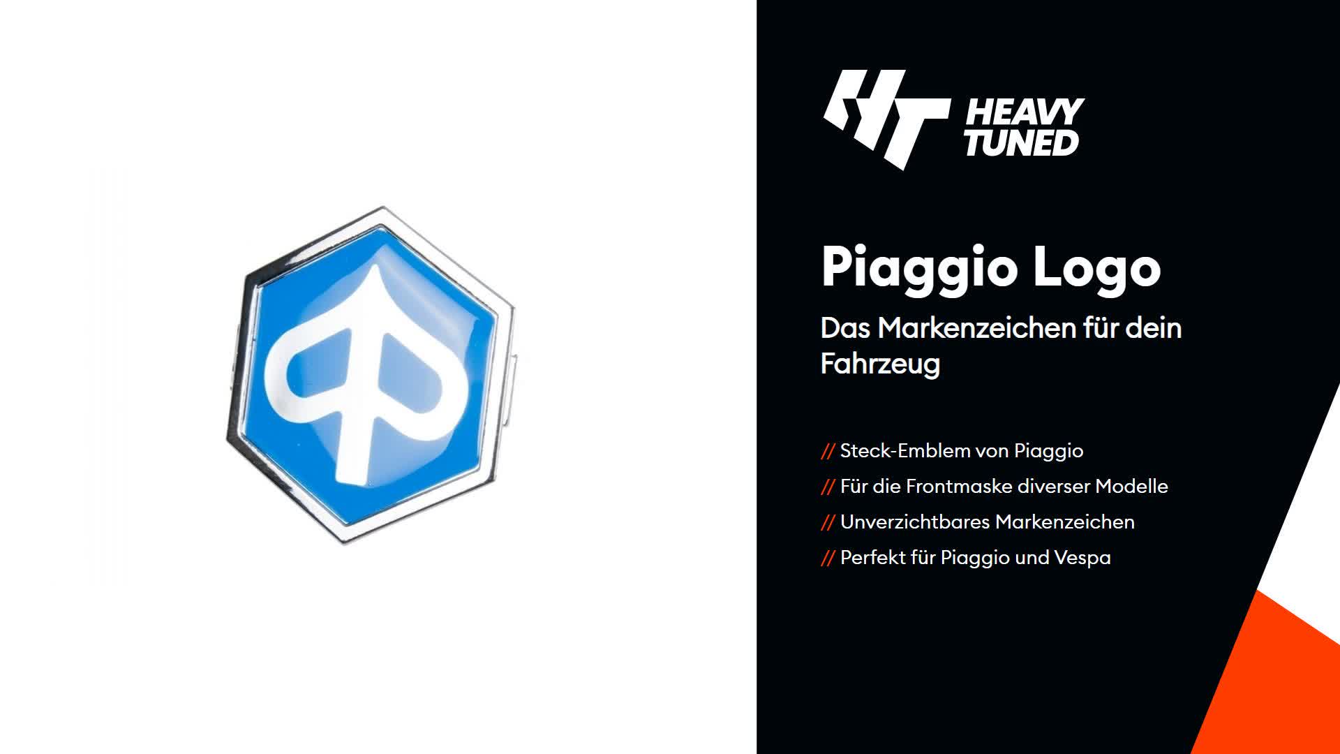Emblem Piaggio Frontschild Steck-Emblem für Piaggio Skipper Produktbild-Vorschau 4