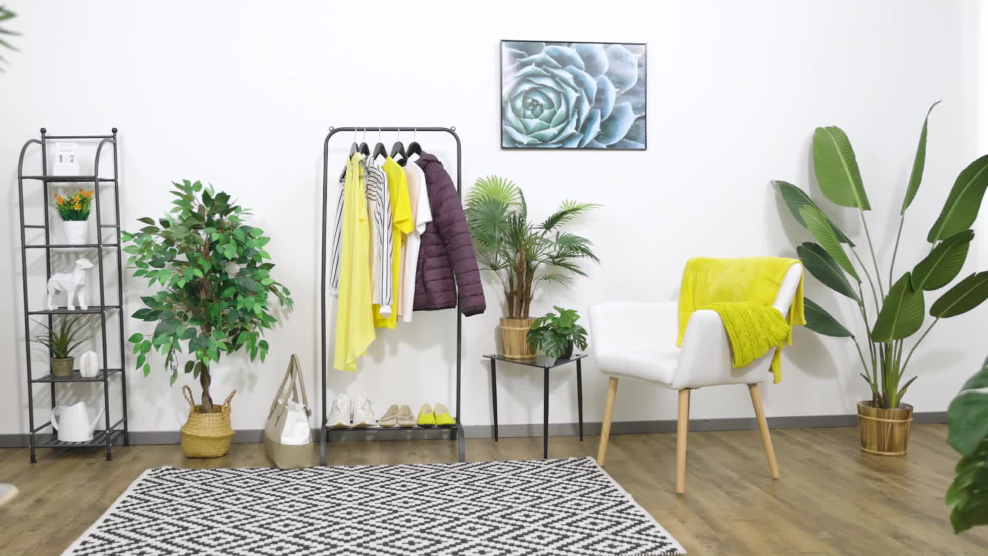 Relaxdays Kleiderständer Metall, mit Ablage, Schlafzimmer, Produktbild-Vorschau 7