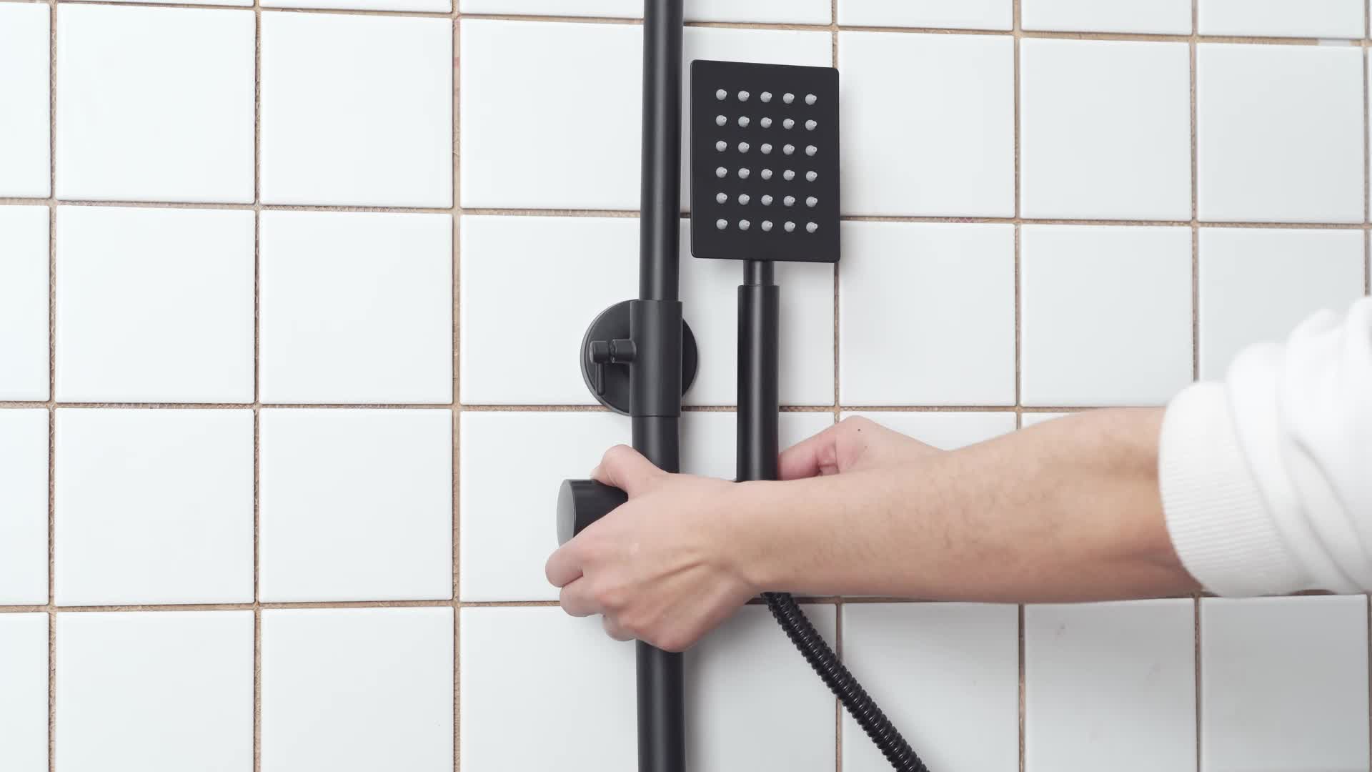 NEUFU Duschsystem mit Thermostat, Regendusche Duscharmatur Produktbild-Vorschau 7