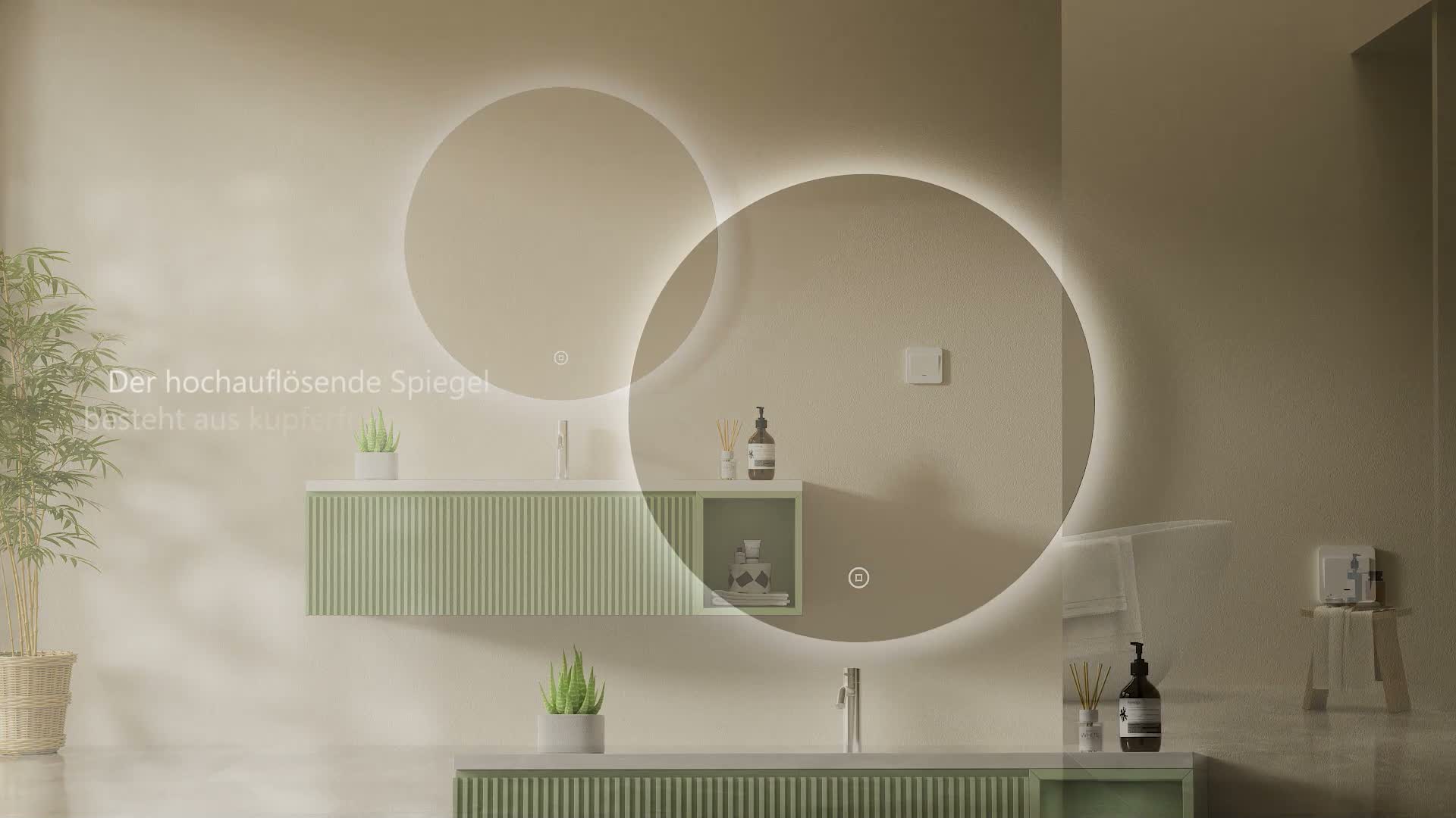 S'AFIELINA LED Badspiegel Rund Badezimmerspiegel Produktbild-Vorschau 7