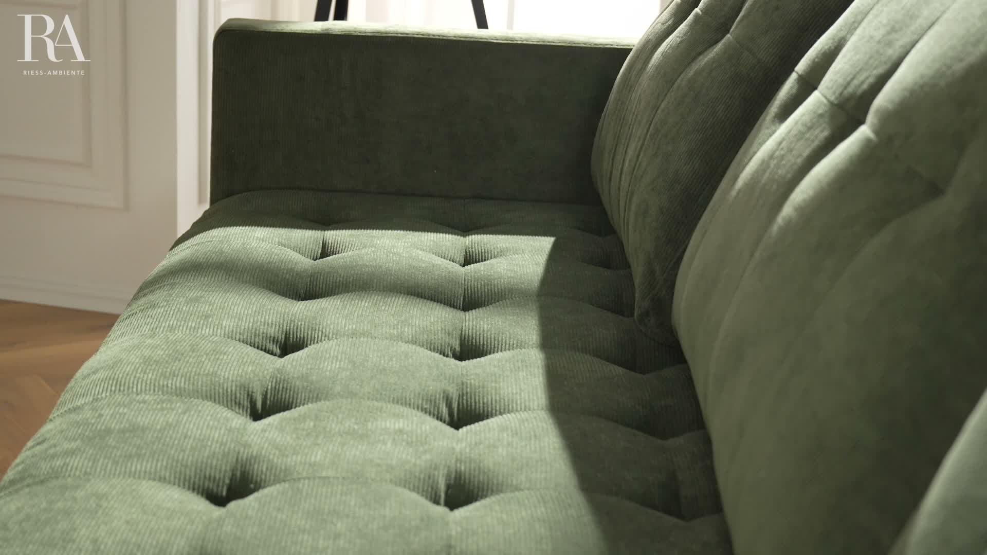 riess-ambiente Ecksofa STOCKHOLM 220cm grün Cordstoff Produktbild-Vorschau 7