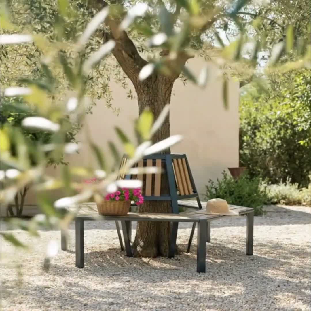 abc HOME | Baumbank | halbrund | Aluminium WPC braun in Produktbild-Vorschau 7