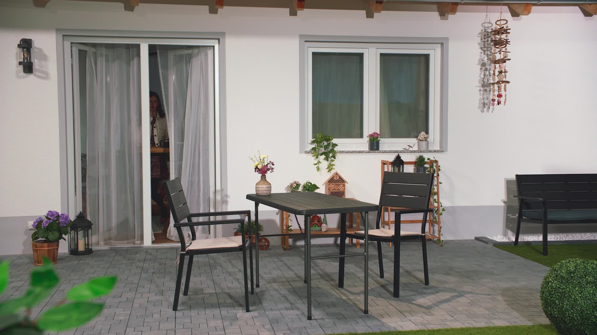 Relaxdays Gartentisch, Holzoptik, eckig, HxBxT: 74 x 118 x Produktbild-Vorschau 7