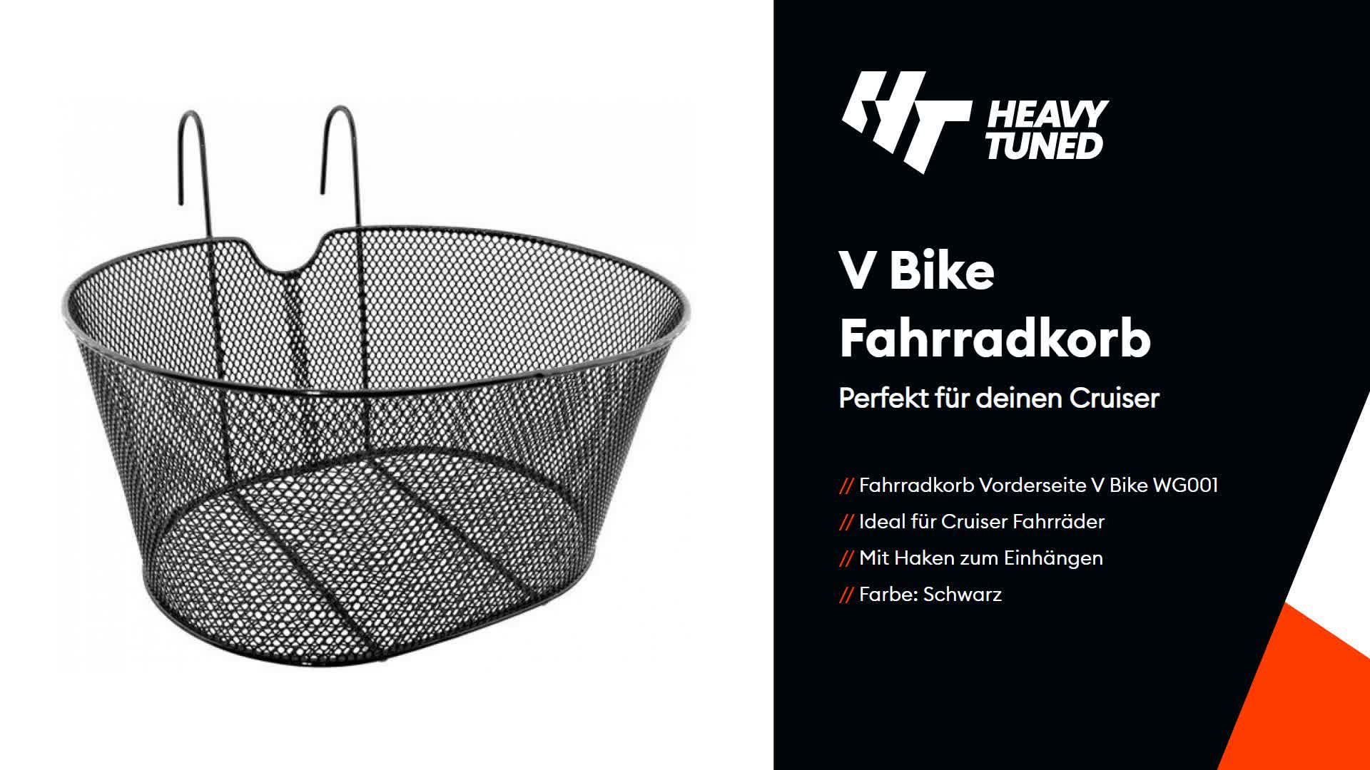 V BIKE Fahrradkorb Vorderseite mit Haken WG001 kompatibel Produktbild-Vorschau 2