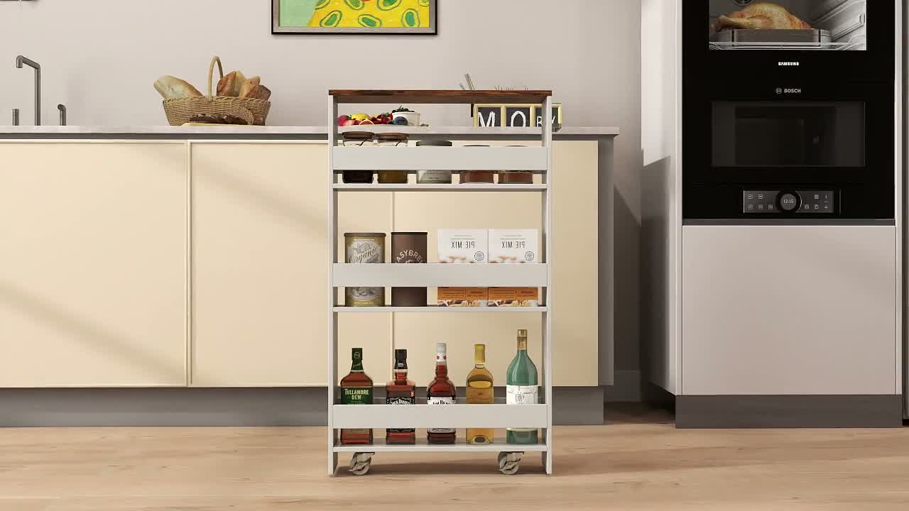 Nischenwagen & Nischenregal 13cm extrem schmal, 4 Etagen Produktbild-Vorschau 7