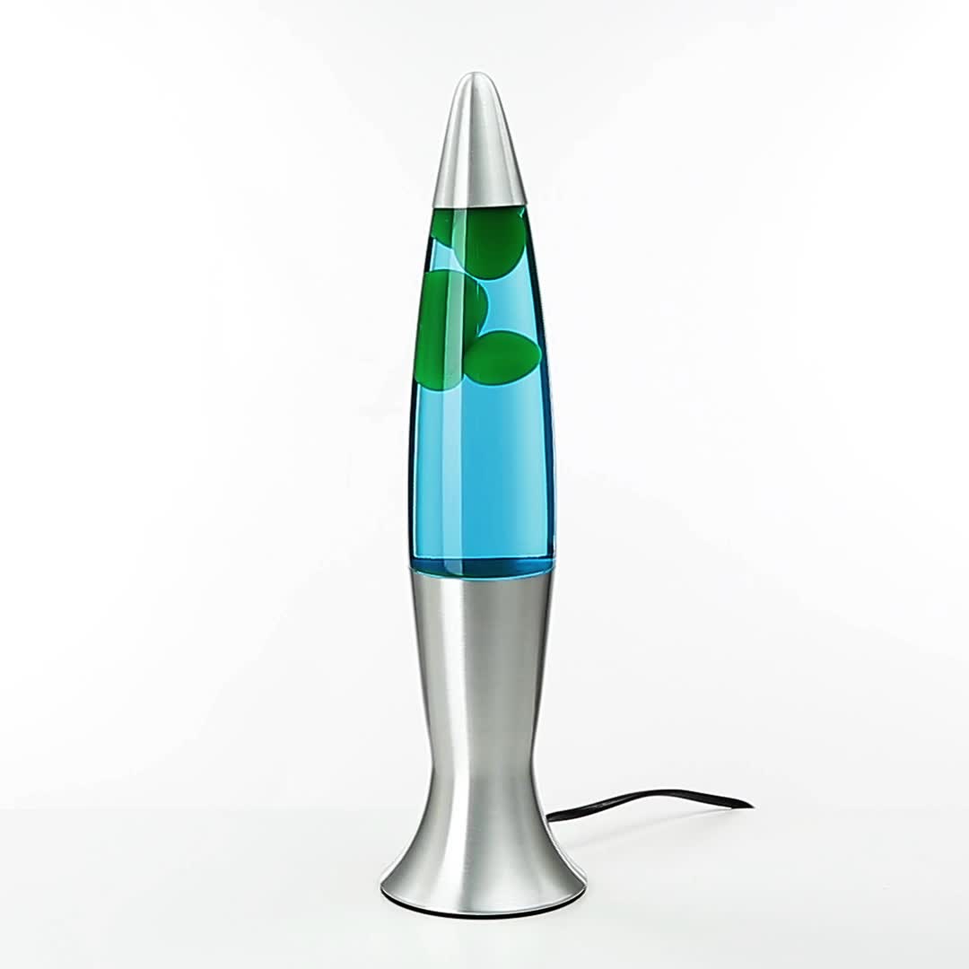Lavalampe Retro "Angelina" Aluminium Glas Silber Blau Grün Produktbild-Vorschau 7