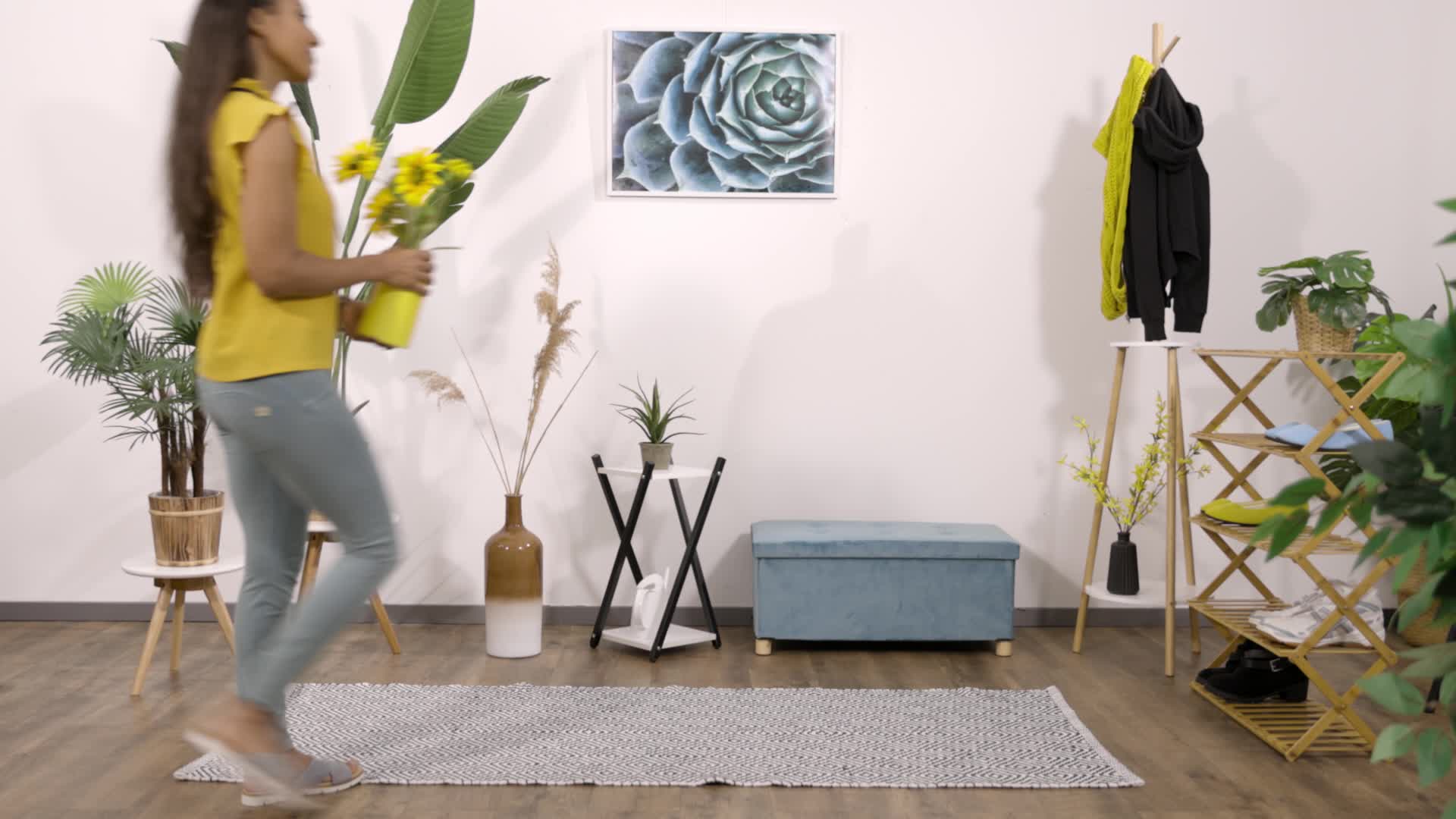 Relaxdays Blumenständer, 2 Etagen in Holzoptik, Metall, Produktbild-Vorschau 7