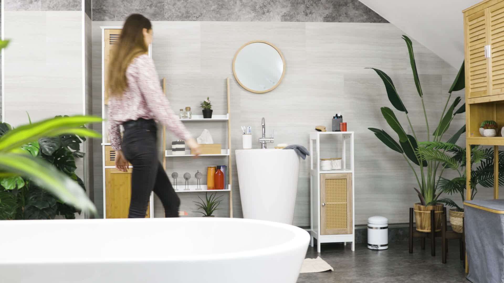 Relaxdays Kosmetiktuchbox, aus Bambus, Box für Kosmetik- & Produktbild-Vorschau 7