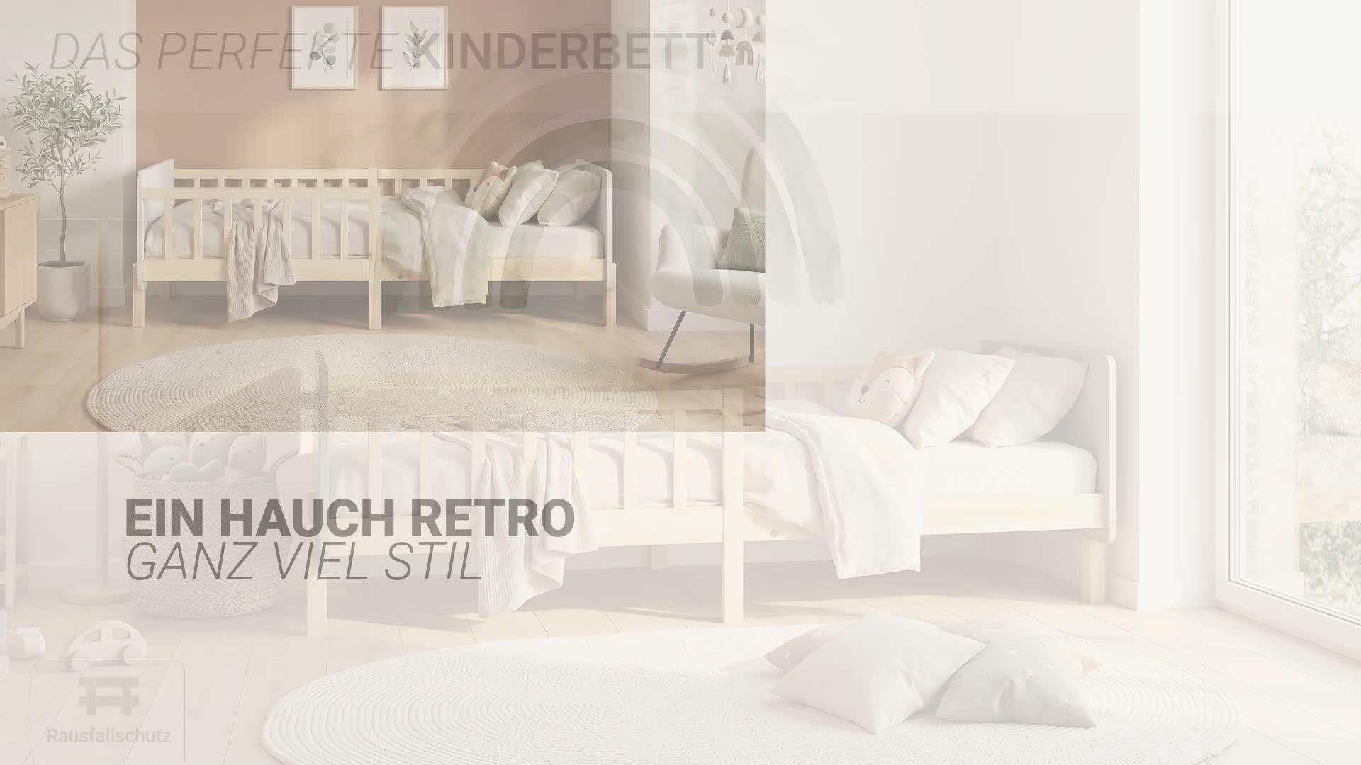 Homestyle4u Kinderbett 90x200 mit Rausfallschutz Holzbett Produktbild-Vorschau 7