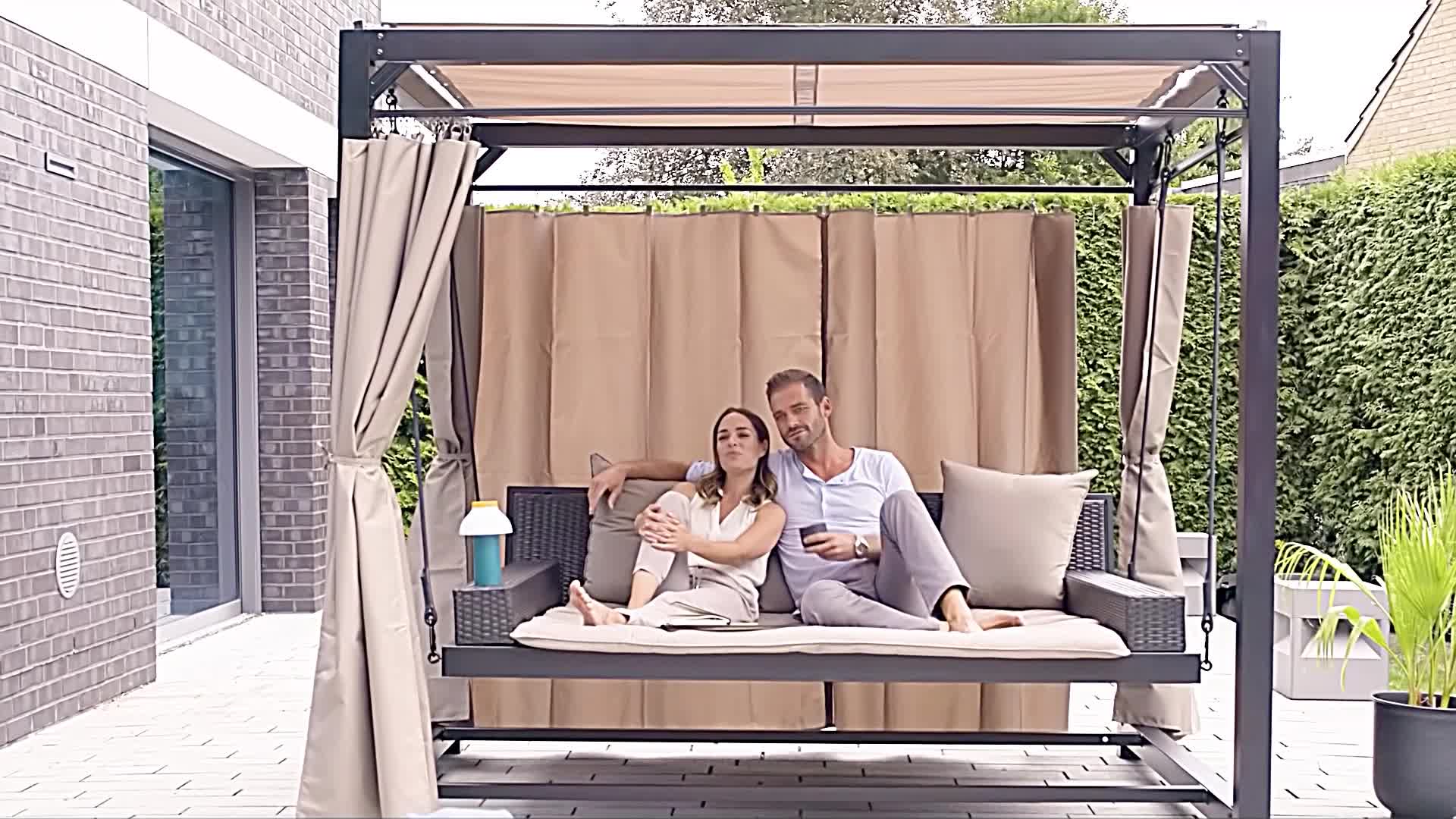 HOME DELUXE Pavillon Gartenliege PROVENCE - 236 x 180 x 210 Produktbild-Vorschau 7