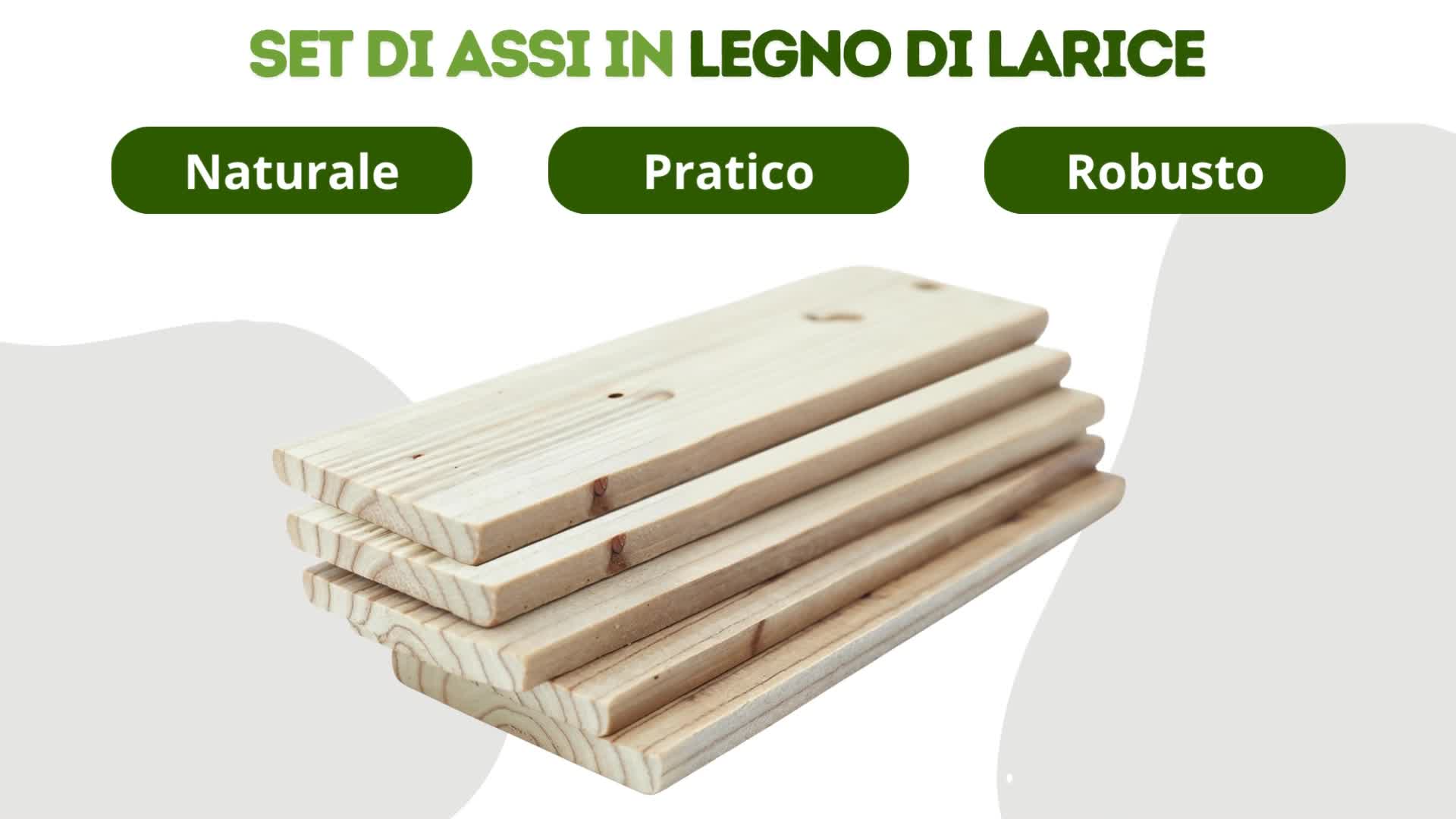 Floranica Set di 10 Listelli  in legno di larice 110 cm Anteprima dell’immagine prodotto 4
