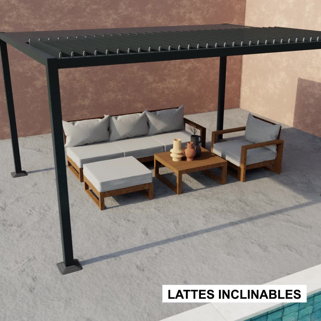 sweeek - Bioklimatische Pergola aus Aluminium und Stahl mit Produktbild-Vorschau 7
