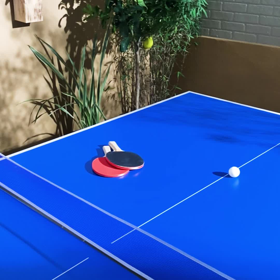 Tavolo da ping pong pieghevole per esterni con 4 racchette Anteprima dell’immagine prodotto 7