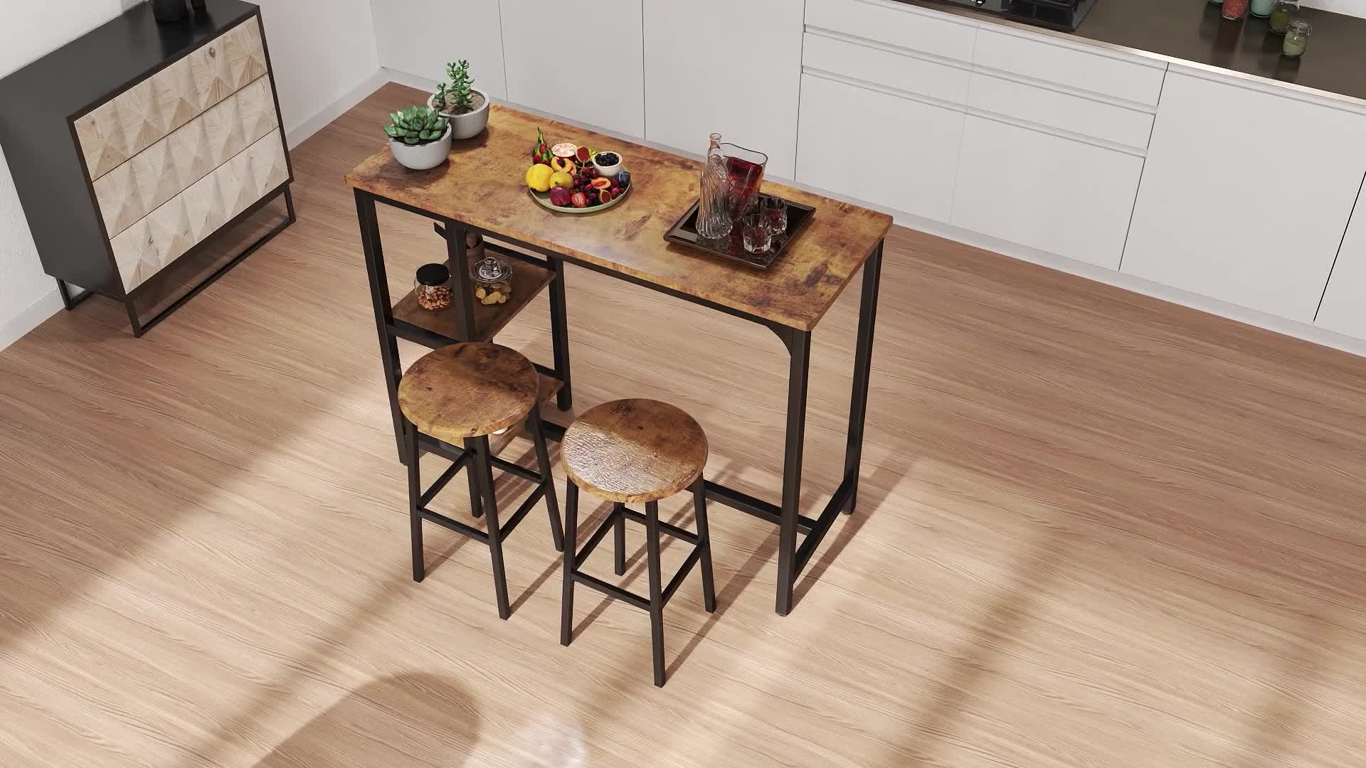 BEALIFE TB31 Barhocker-Set 120x40x92 cm | Bartisch mit 2 Produktbild-Vorschau 7
