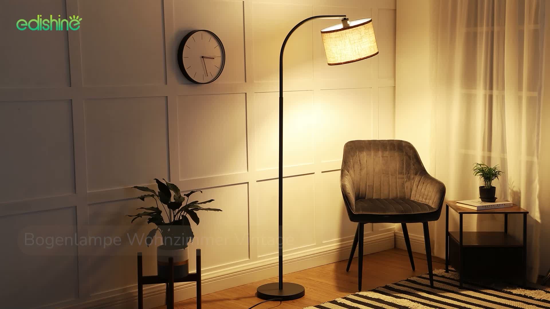 EDISHINE Stehlampe Wohnzimmer, 161cm Bogenlampe mit Produktbild-Vorschau 7