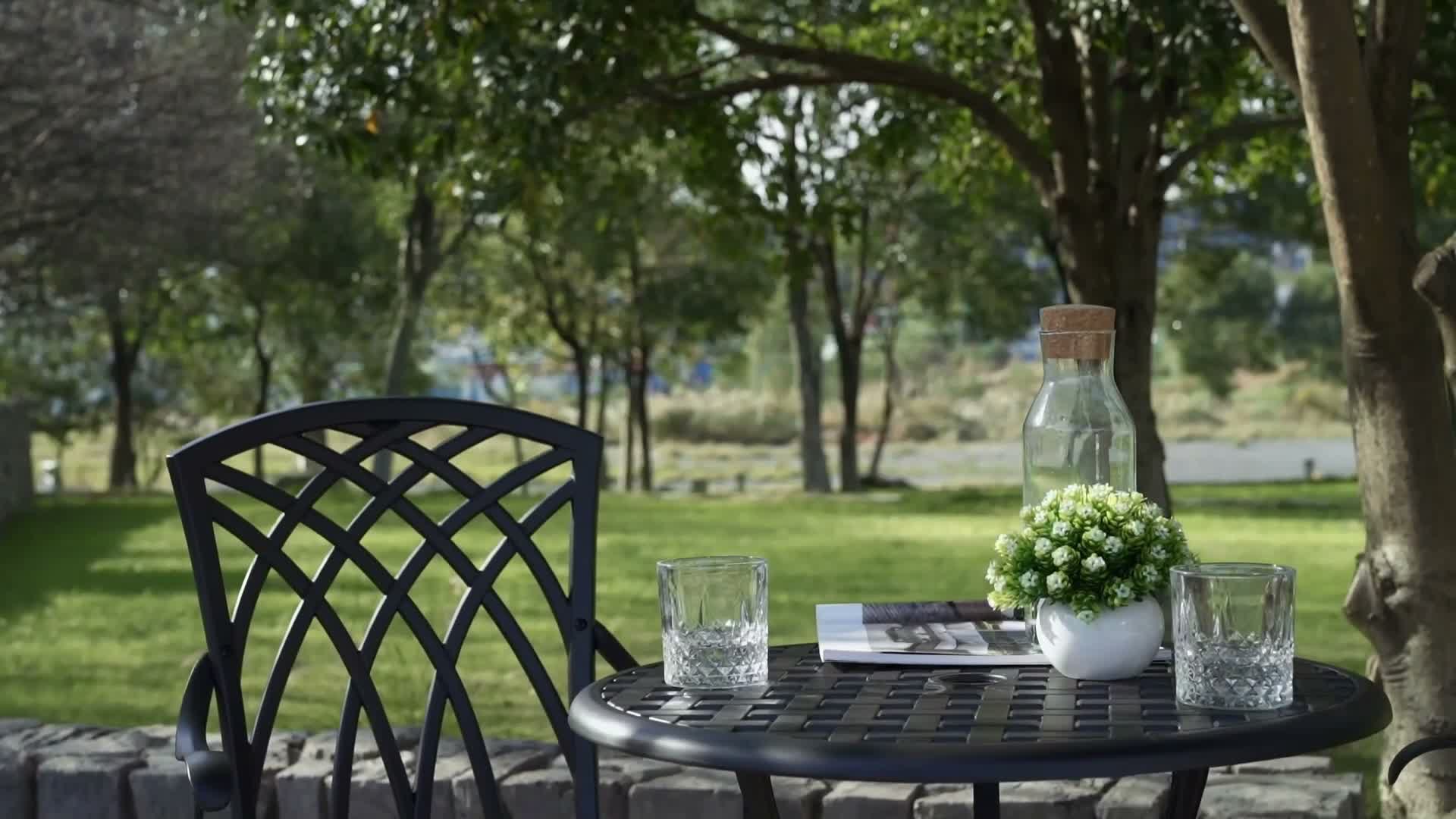Avestar 3tlg Gussaluminium-Garten-Bistro-Set mit Kissen, Produktbild-Vorschau 7