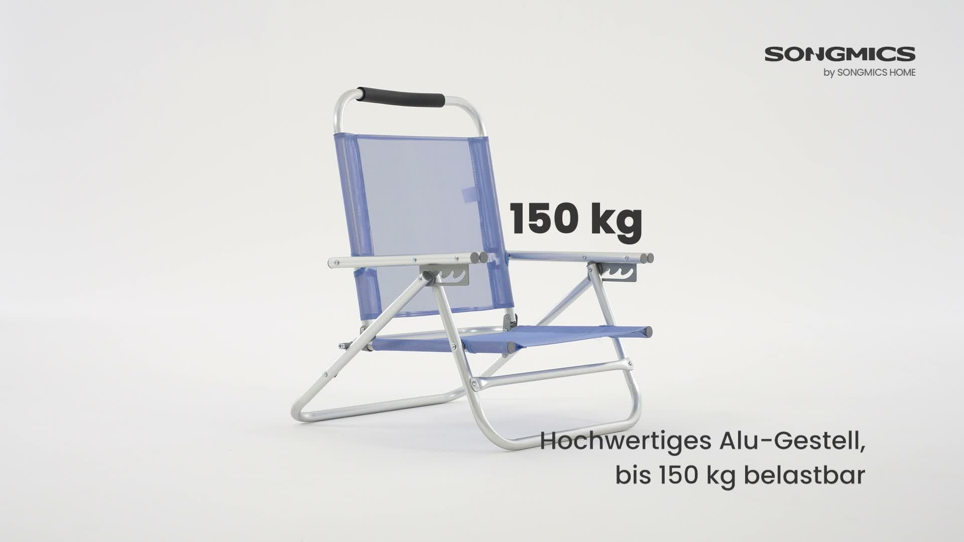 SONGMICS Strandstuhl mit Armlehnen tragbarer Klappstuhl Produktbild-Vorschau 7