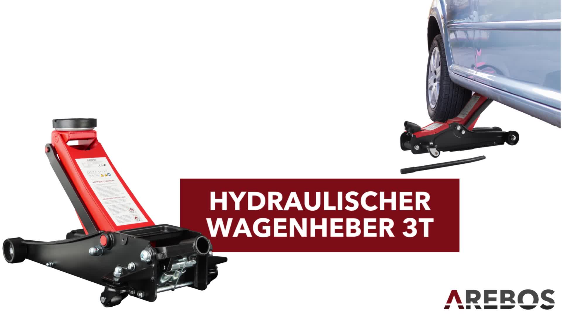 AREBOS Hydraulischer Rangierwagenheber 3 t | 130–508 mm, Produktbild-Vorschau 7