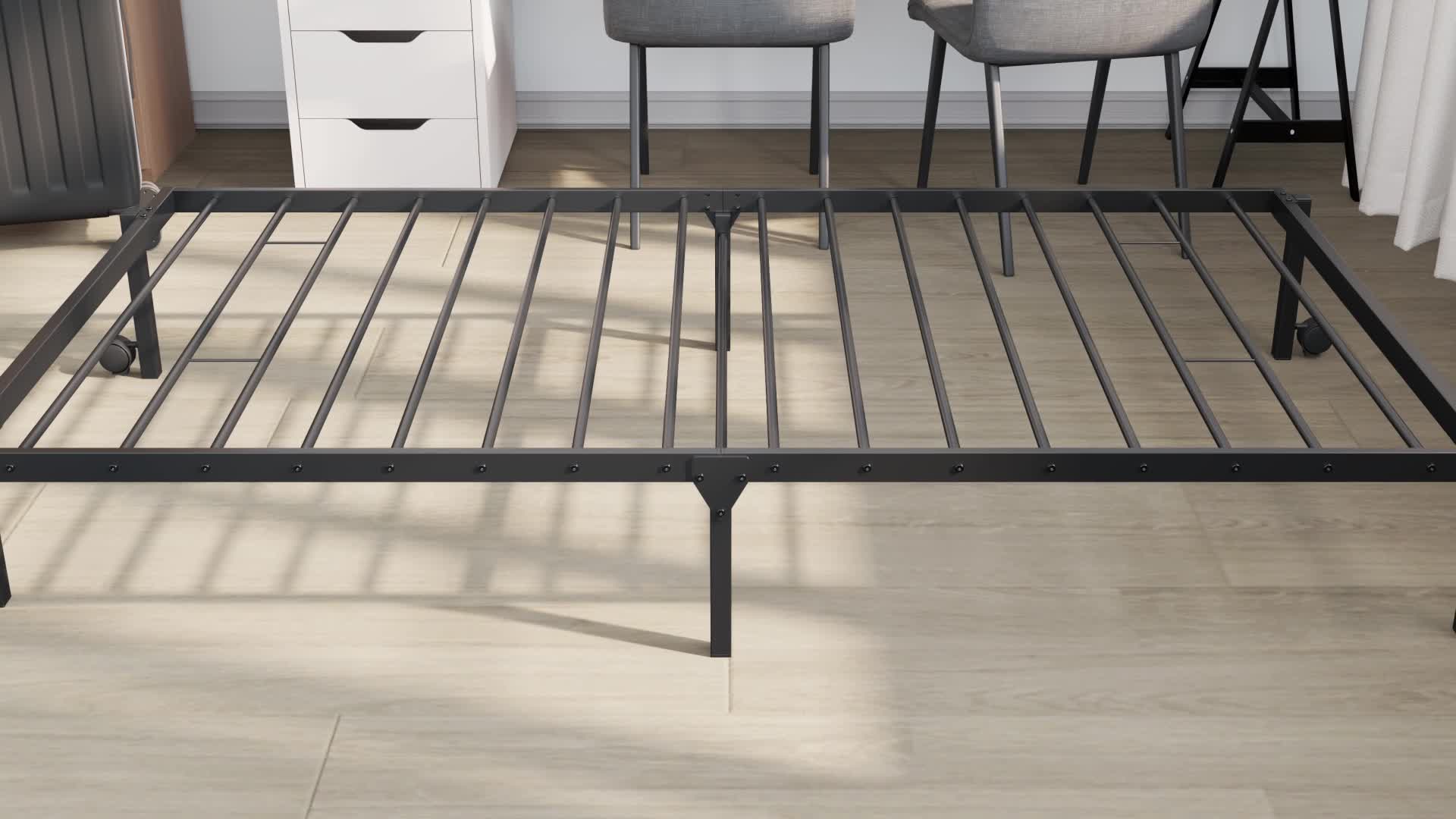 vidaXL Bettgestell ohne Matratze Klappbar Weiß 90x190 cm Produktbild-Vorschau 7