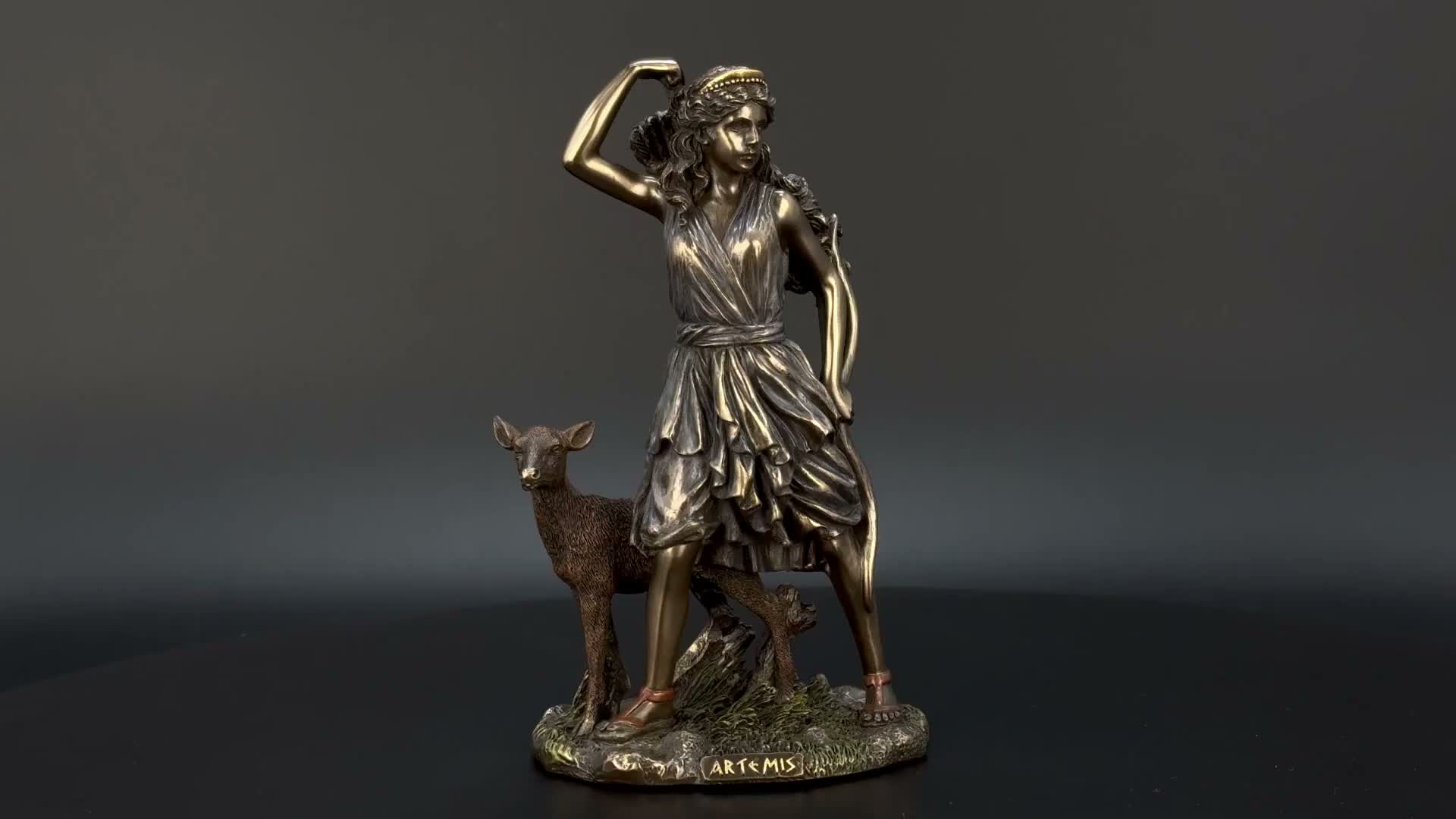 Artemis Figur Veronese Göttin der Jagd Bronzeoptik Skulptur Produktbild-Vorschau 7