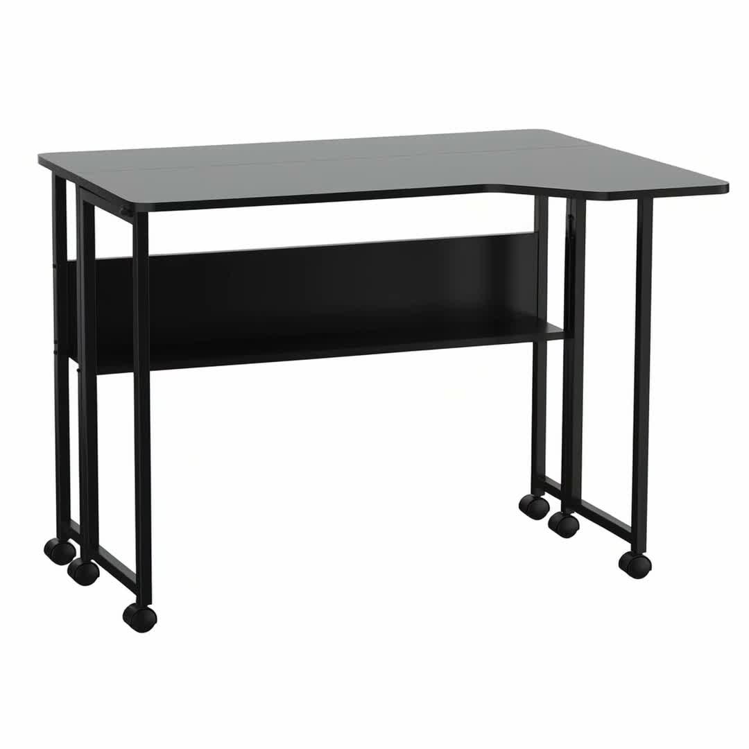 Klappschreibtisch / Beistelltisch Maclean schwarz fahrbar Produktbild-Vorschau 7