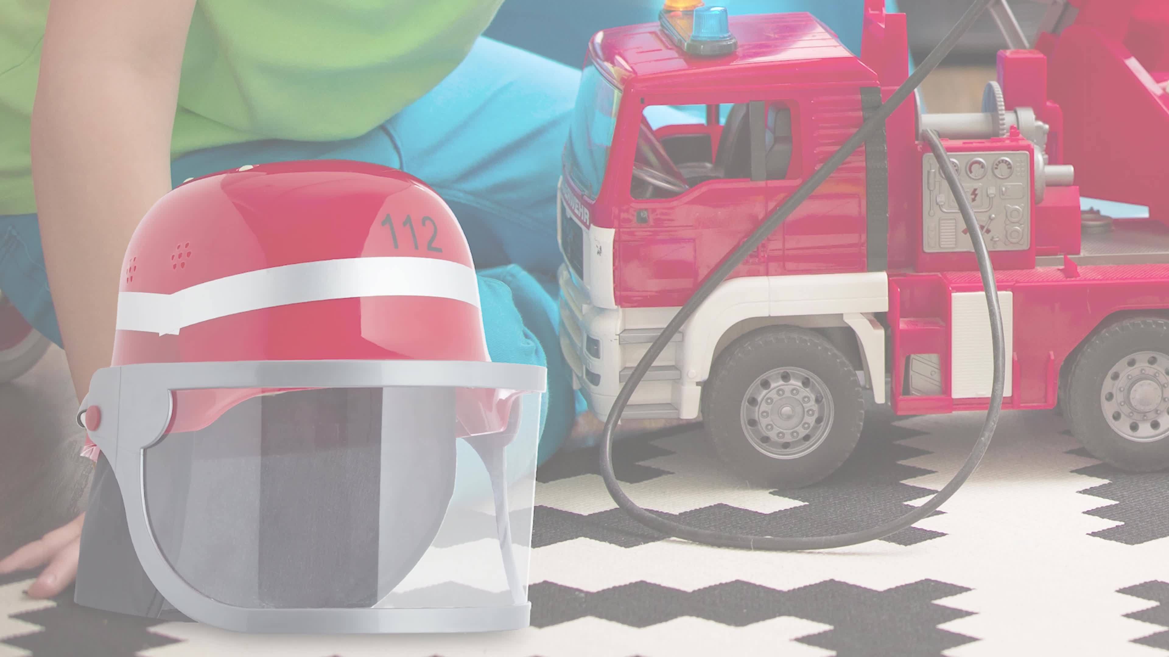 Relaxdays Feuerwehrhelm Kinder, mit Visier, Nackentuch & Produktbild-Vorschau 7