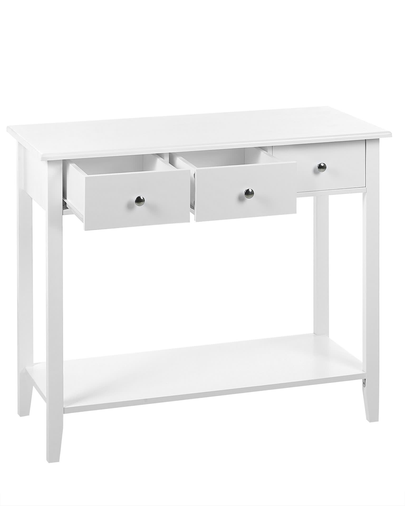 BELIANI Konzolový stolek bílý MDF dřevěné nohy 90 x 40 x 75 Náhled obrázku produktu 7